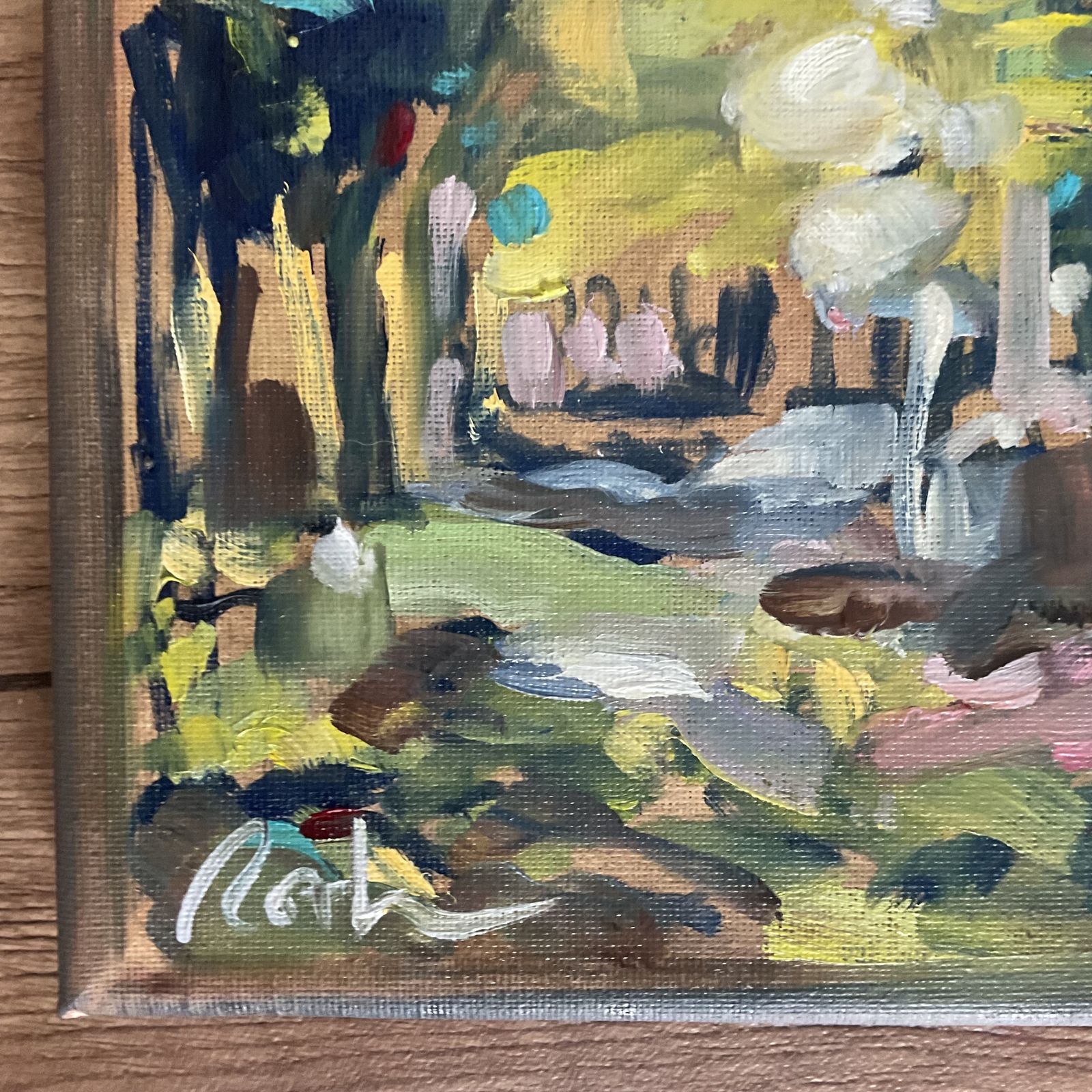 Original Oil Painting French Impressionist Landscape Abstract Signed Roth 8 X 8 Inches photo Art
