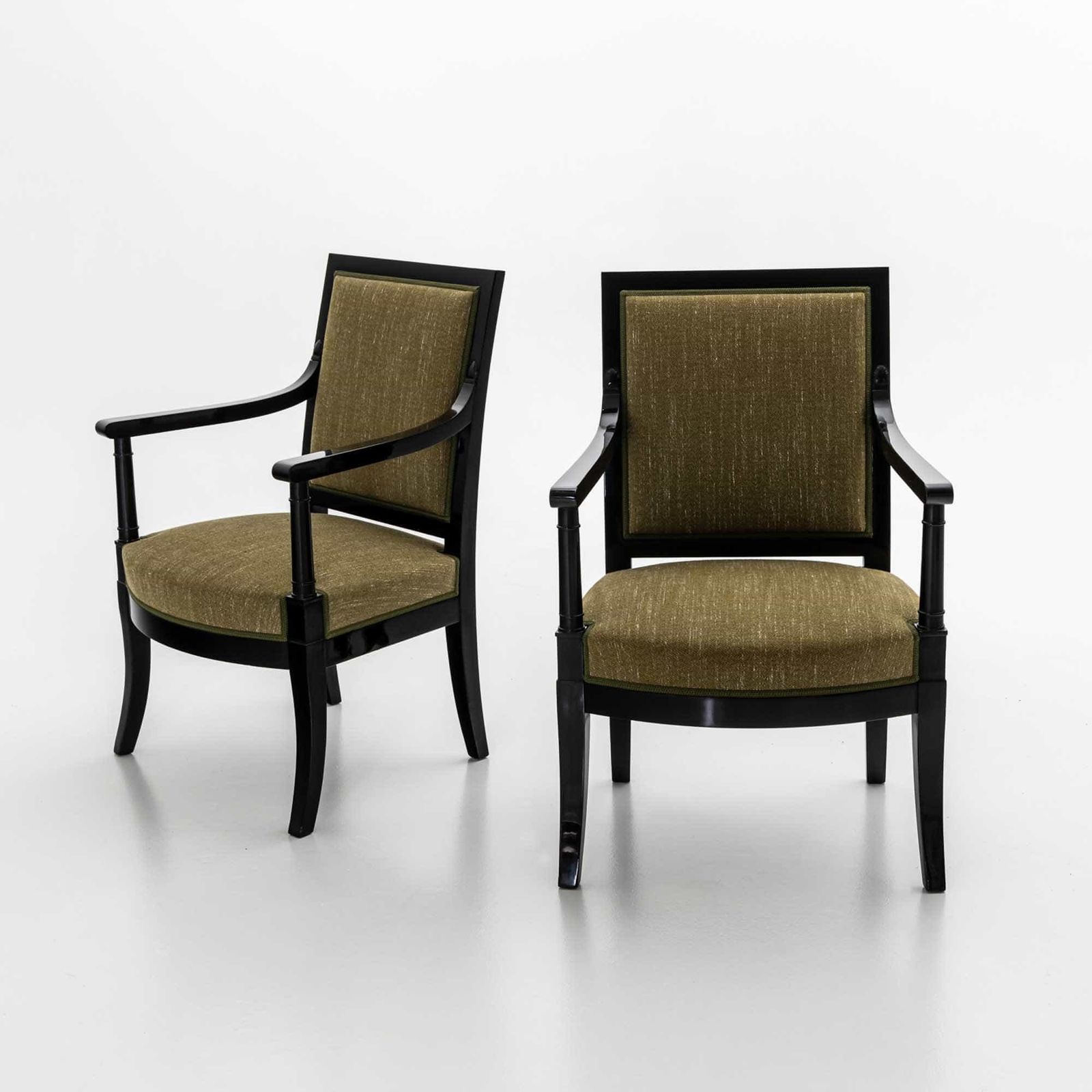 Pair Of Ebonised Armchairs, France, 1st Half 19th Century photo vinterior