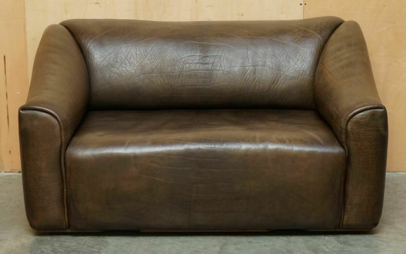 Restored De Sede Ds47 Reclining Brown Buffalo Neck Leather Sofa Part Of A Suite photo furniture