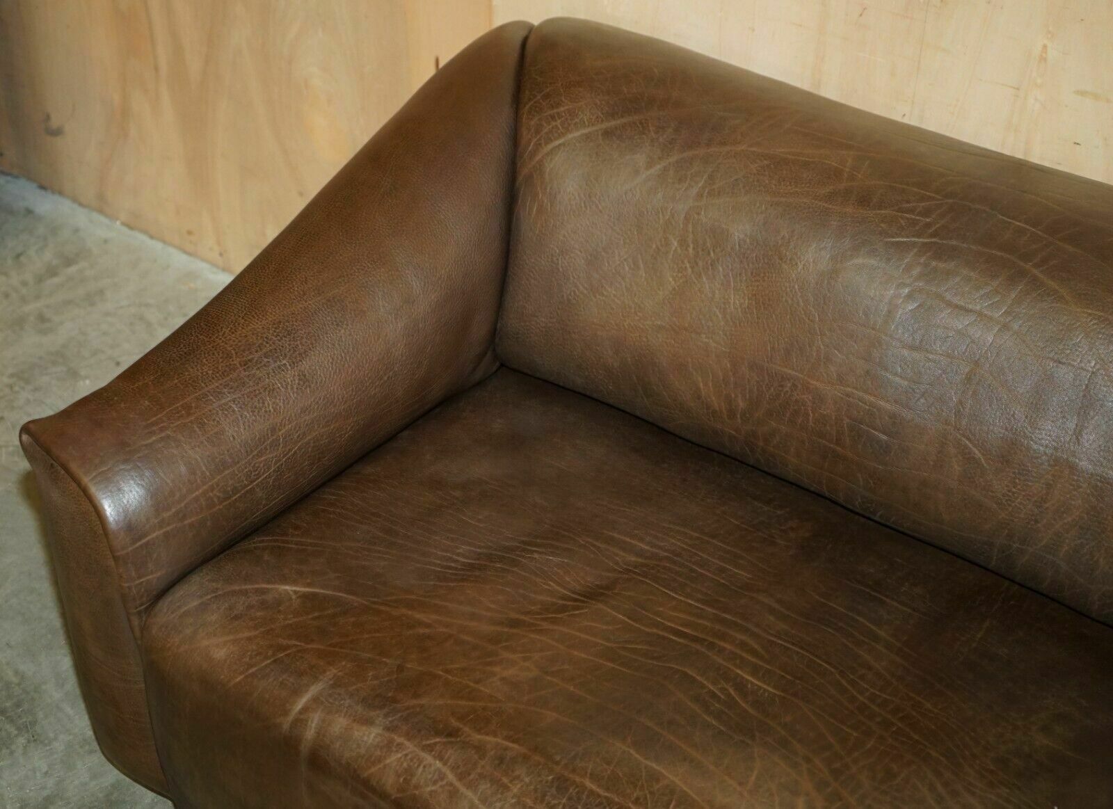 Restored De Sede Ds47 Reclining Brown Buffalo Neck Leather Sofa Part Of A Suite photo 8000.0