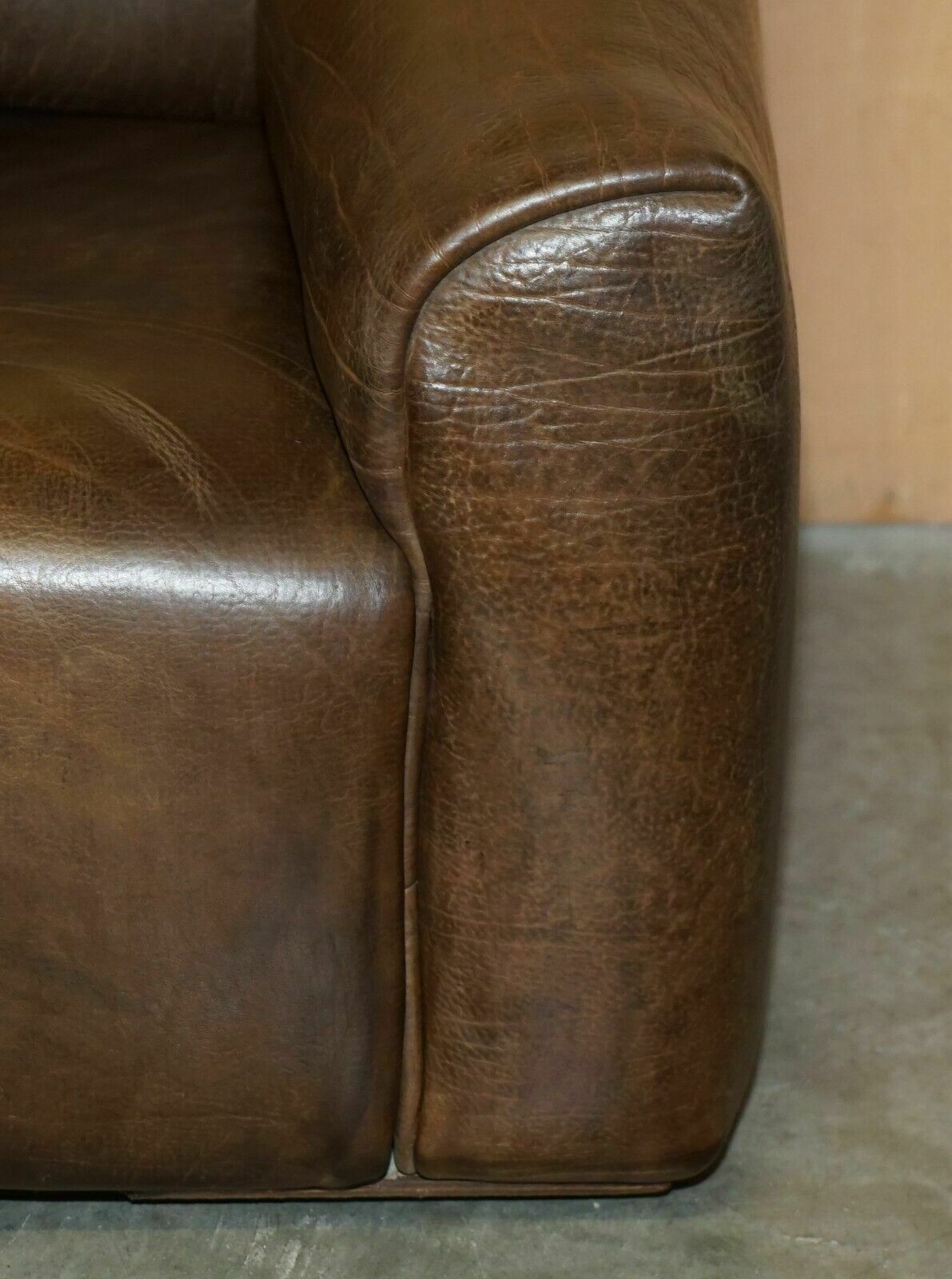 photo for sale Restored De Sede Ds47 Reclining Brown Buffalo Neck Leather Sofa Part Of A Suite