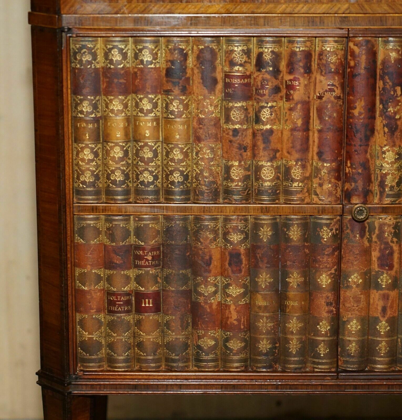 Antique Cir 1920 Faux Stack Of Books Leather Carrara Marble Side Table Drawers photo 2950.0
