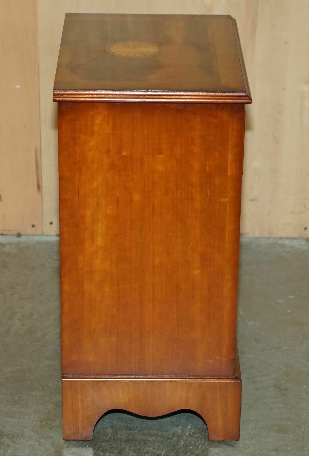 Furniture Pair Of Vintage Burr Walnut, Yew Wood Sheraton Revival Lamp Side End Wine Tables photo