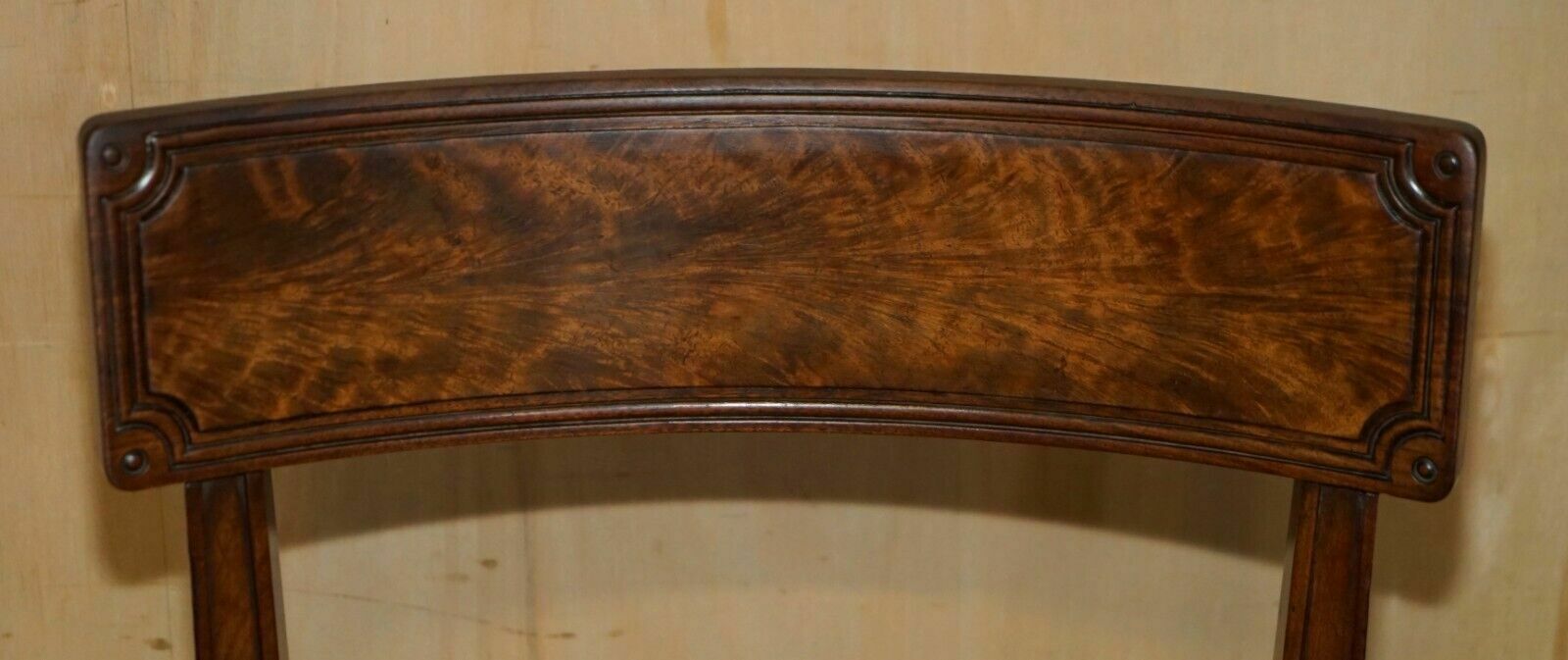 Six Fine Antique Regency 1820 Brown Leather Mahogany Chesterfield Dining Chairs photo 4500.0