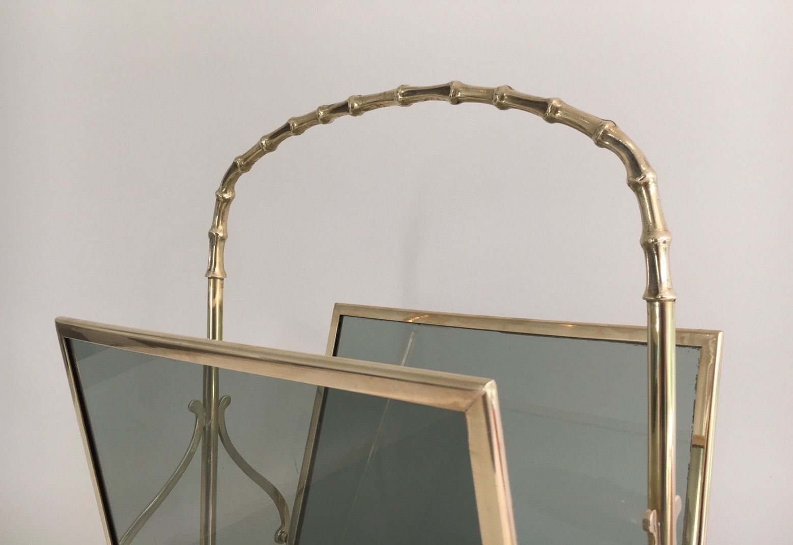 photo furniture Pair Of Faux Bamboo Style Magazine Racks In Bronze From Maison Baguès