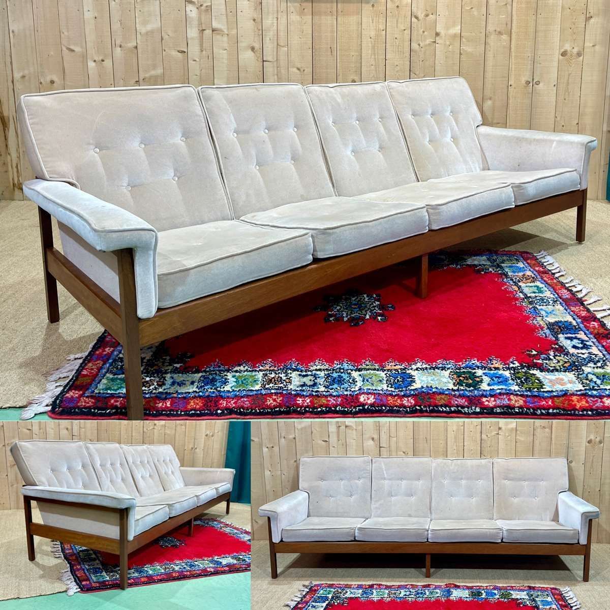 Scandinavian 4 Seater Sofa From The 70s, In Teak photo furniture