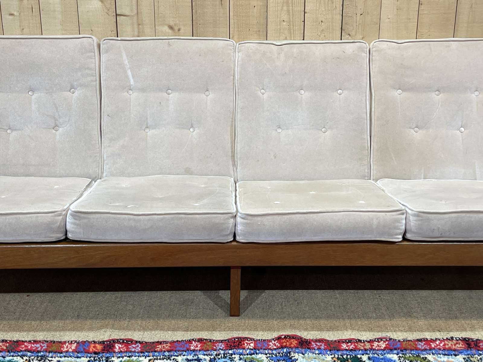 Scandinavian 4 Seater Sofa From The 70s, In Teak photo vintage