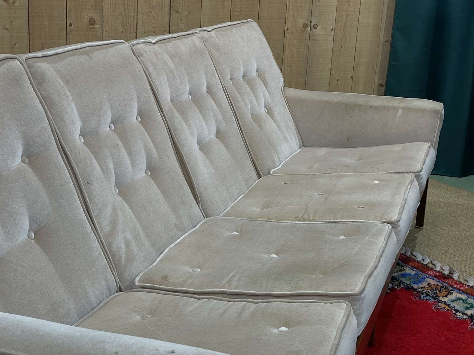 photo furniture Scandinavian 4 Seater Sofa From The 70s, In Teak