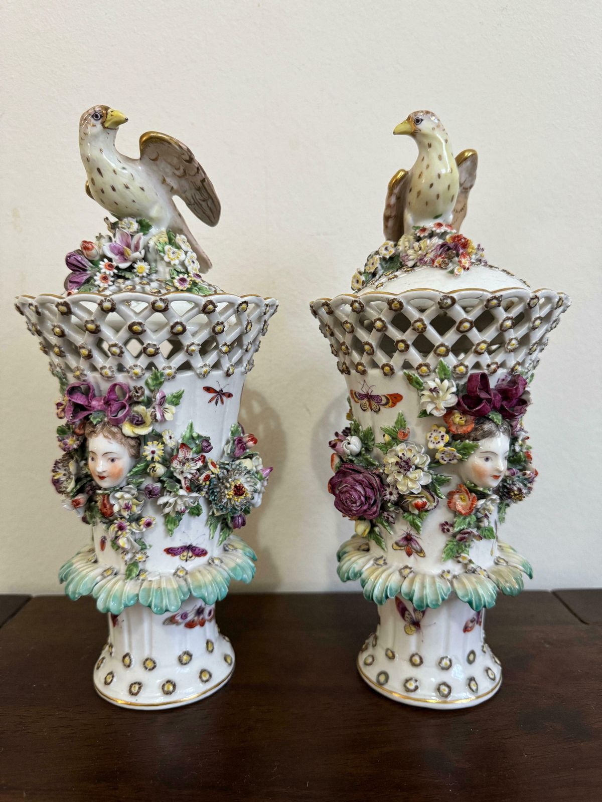 18th Century Pair Of Derby Frill Vases, Circa 1760