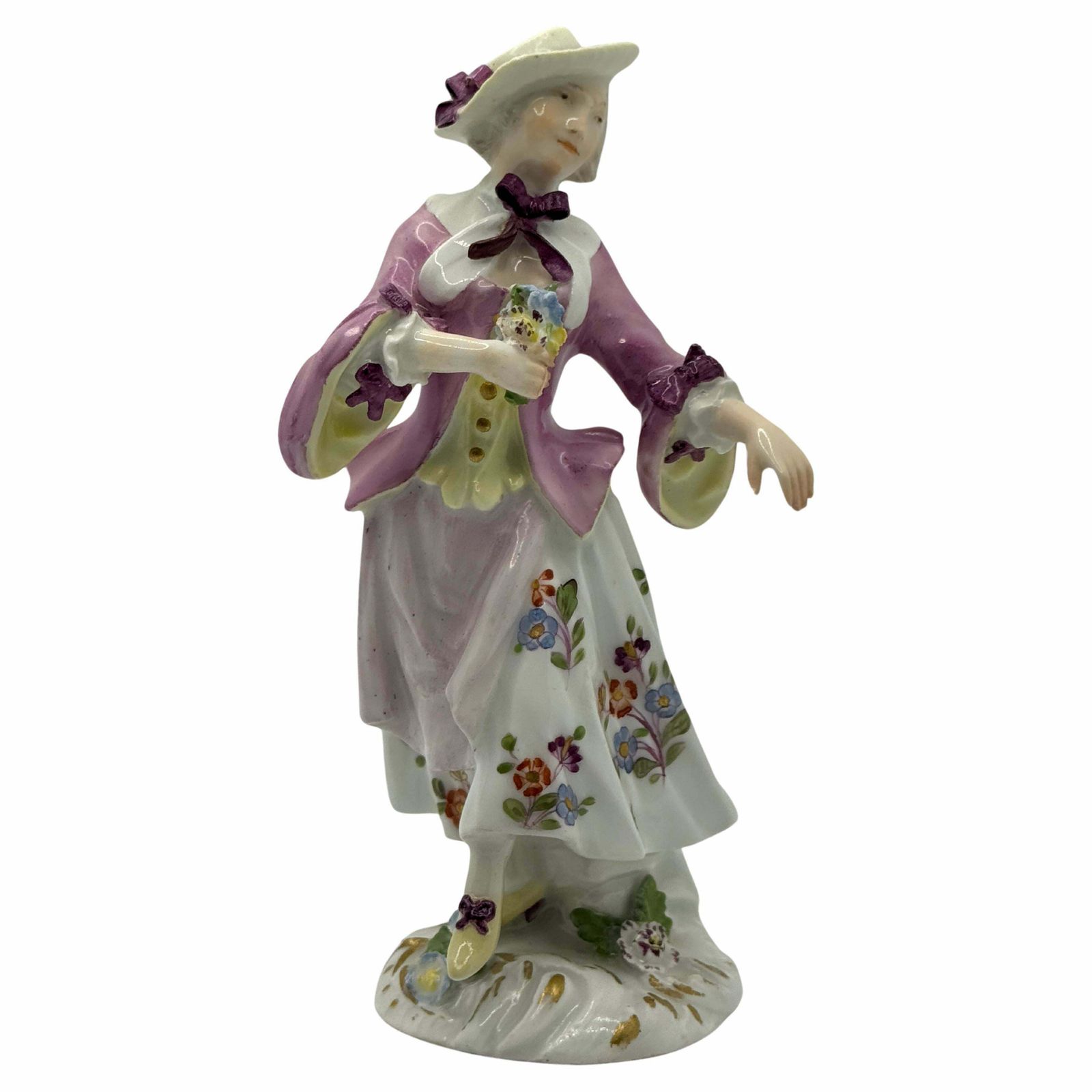 18th Century Meissen Figurine Of A Lady