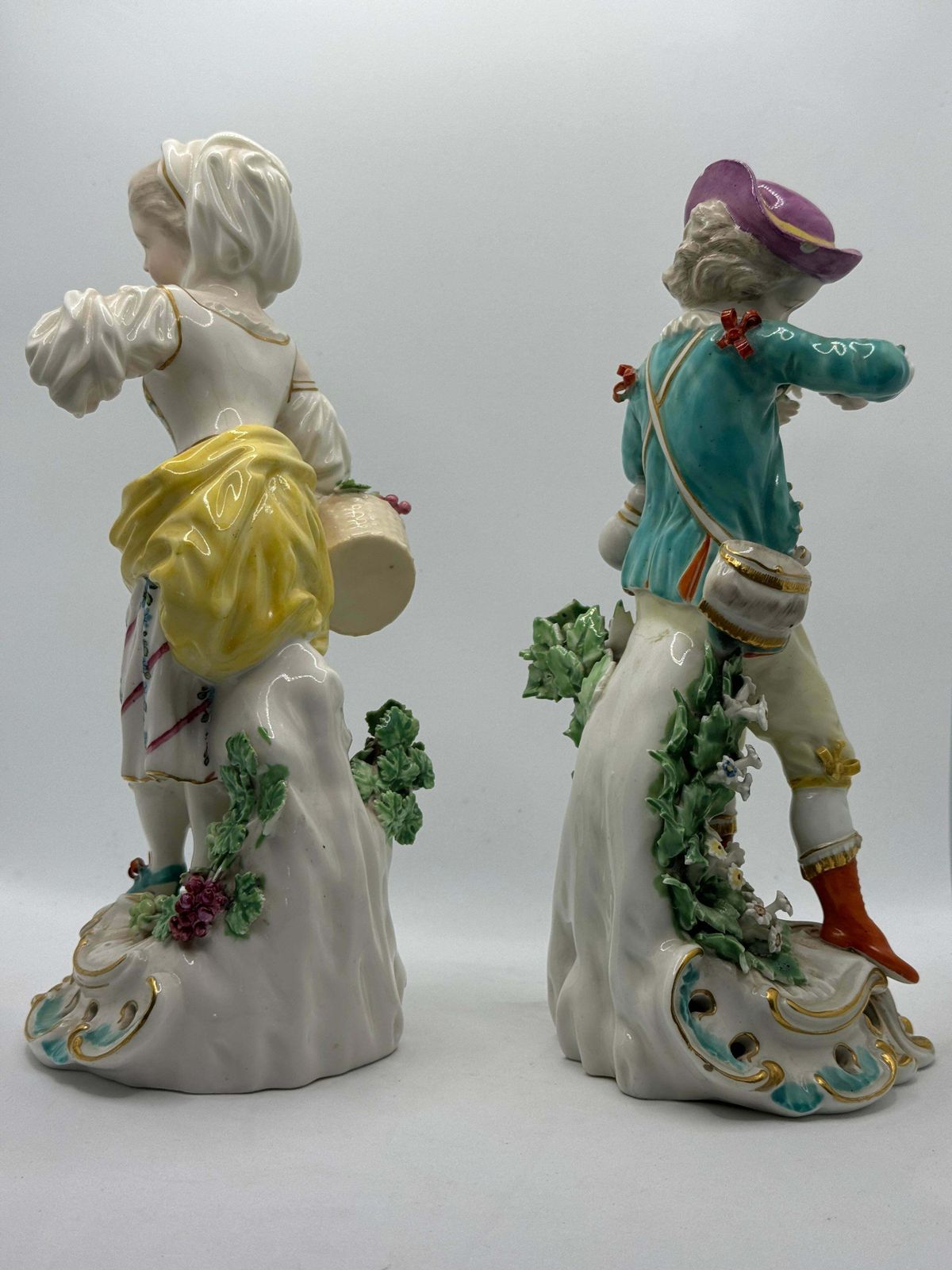 Pair Of 19th Century Samson Derby Figures Of Autumn & Spring photo Home Decor