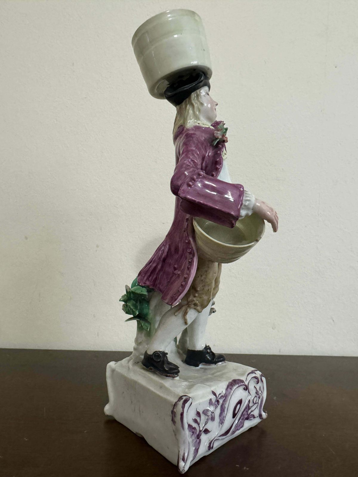 Longton Hall Figure Of Milkman, Circa 1755 photo vintage