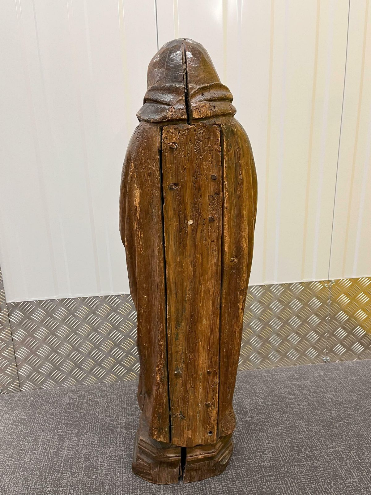 Antique Oak Sculpture – 'The Grief Of Mary' , Circa 1500 photo Art