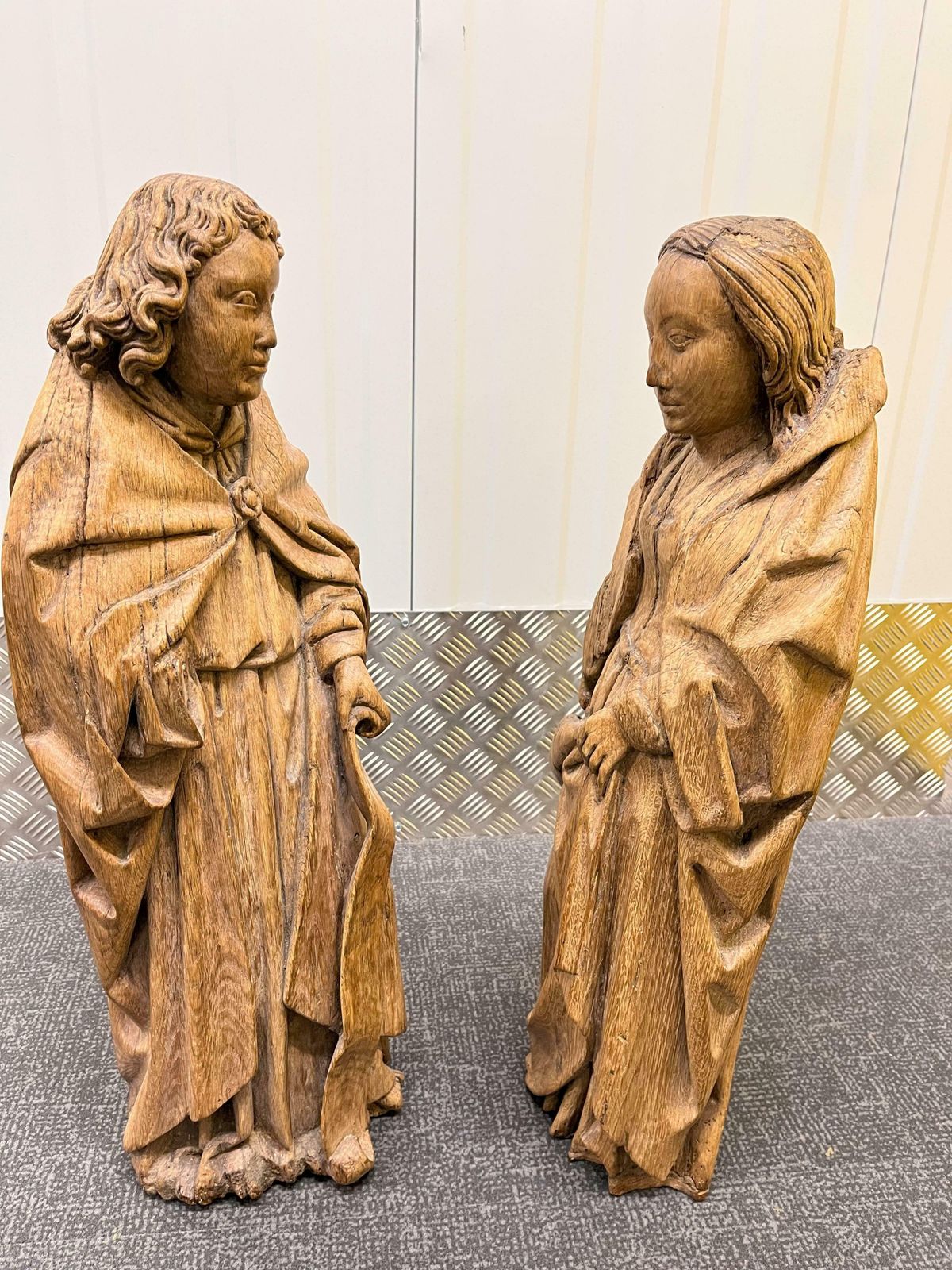 Pair Of 16th Century Carved Oak Saints photo furniture