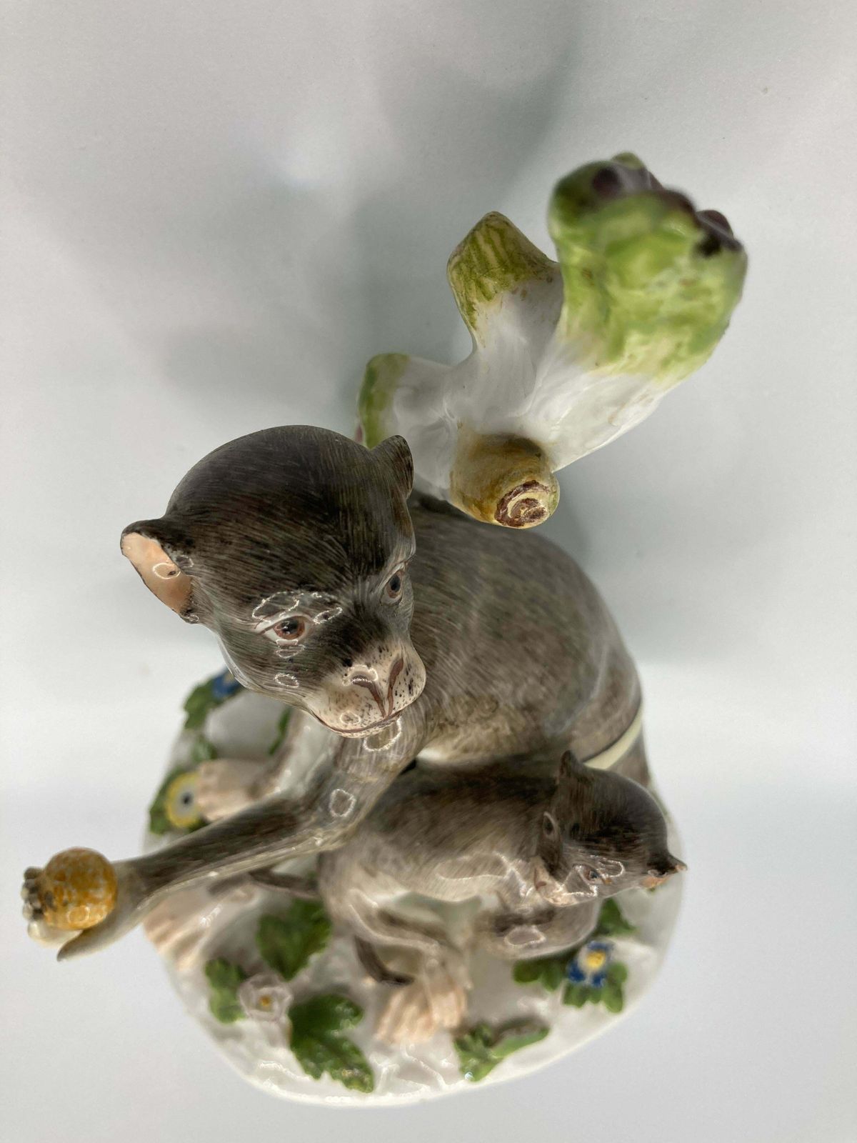 photo buy 18th Century Meissen Porcelain Figure, 'Rhesus Monkey And Child'