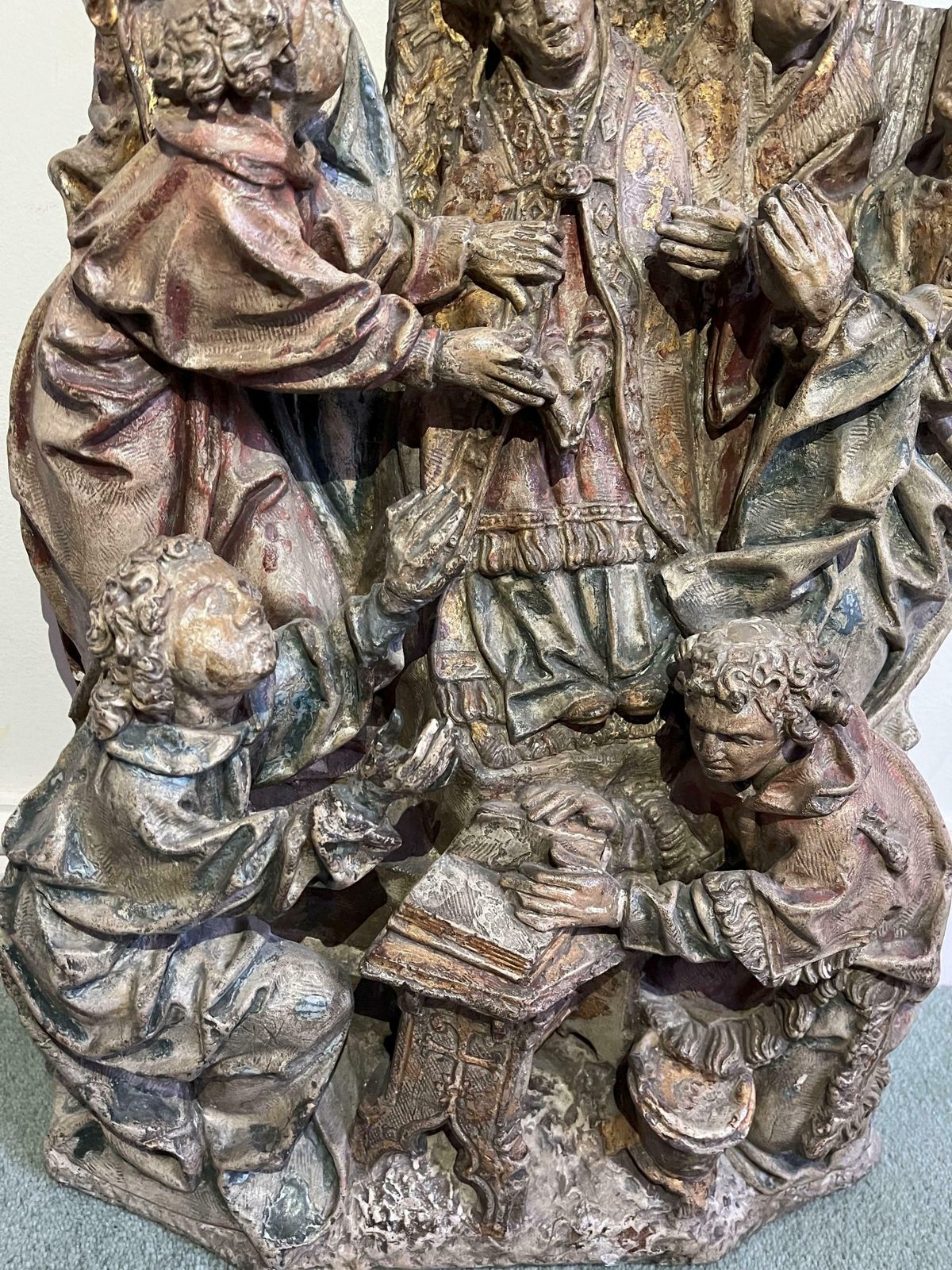 Early 16th Century Stone Carving   'The Death Of A Prelate' photo 45000.0