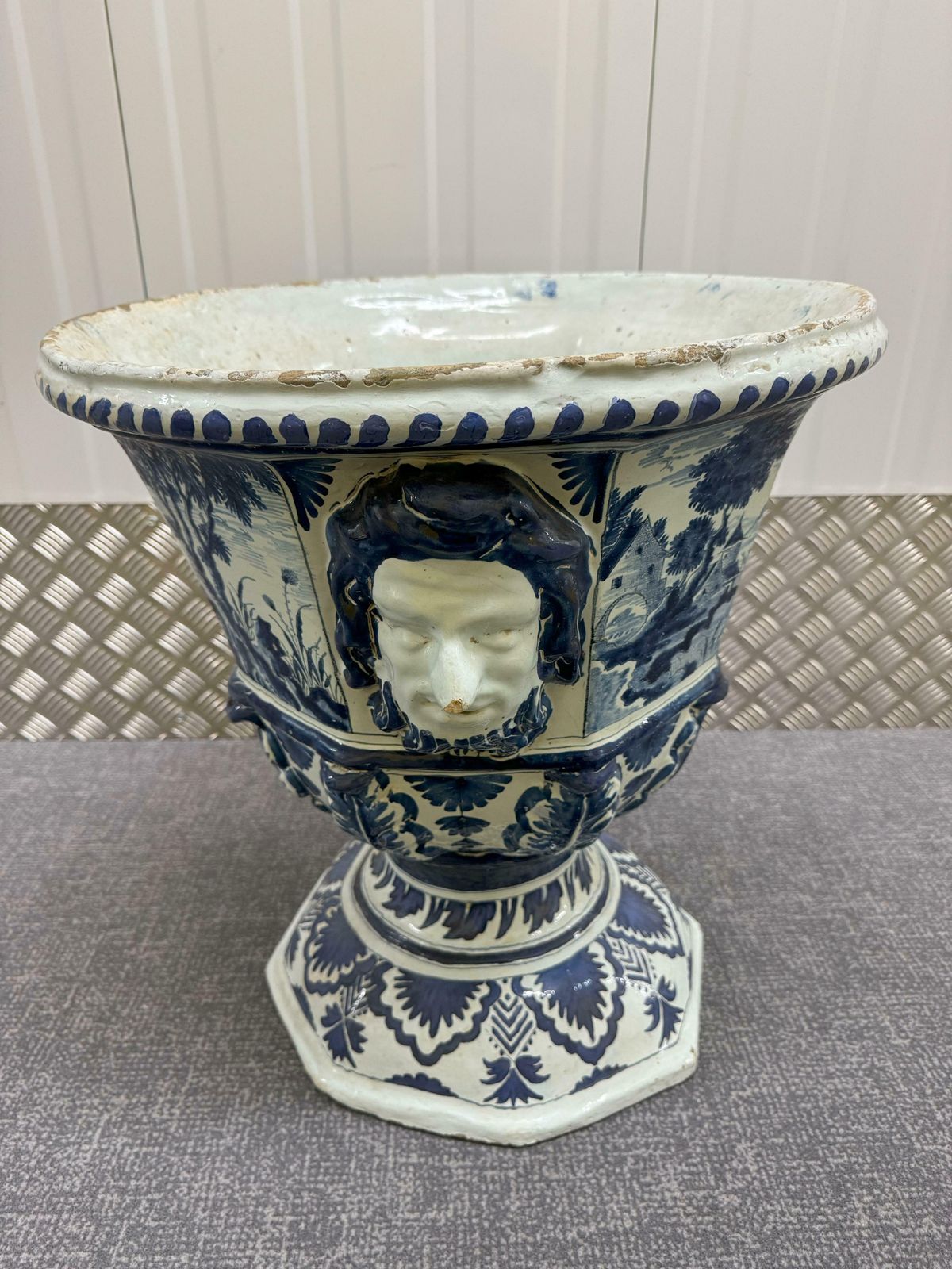 18th Century Large Delft Garden Urn photo for sale