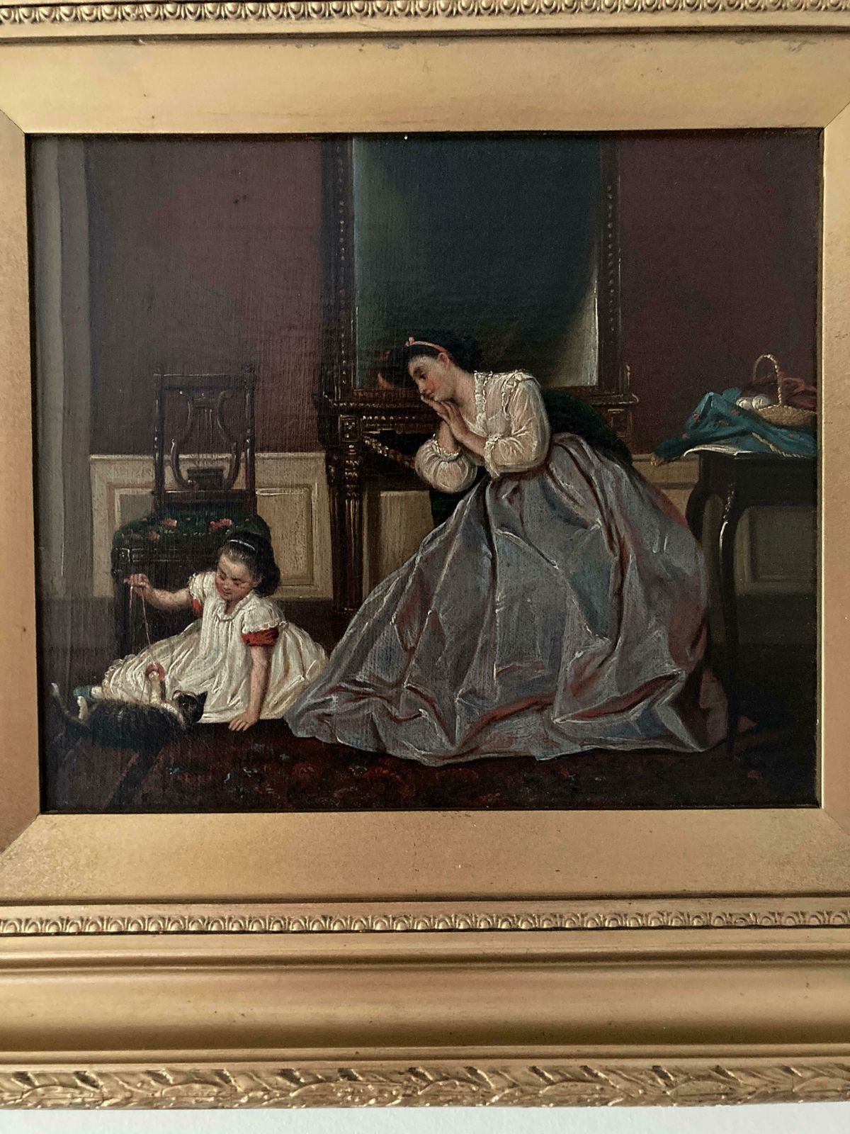 Pair Of 19th Century School, Oil On Canvas, Conversation Pieces photo for sale