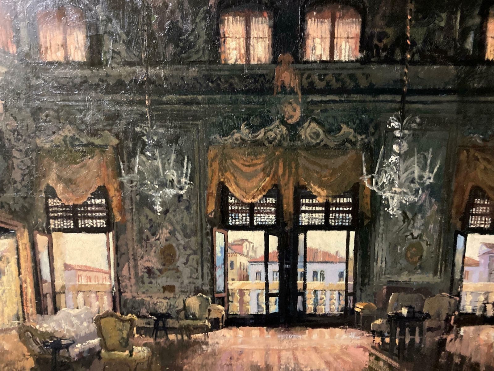The Salone Grande, Palazzo Barbaro, Afternoon By Peter Kuhfeld (B 1952) photo for sale