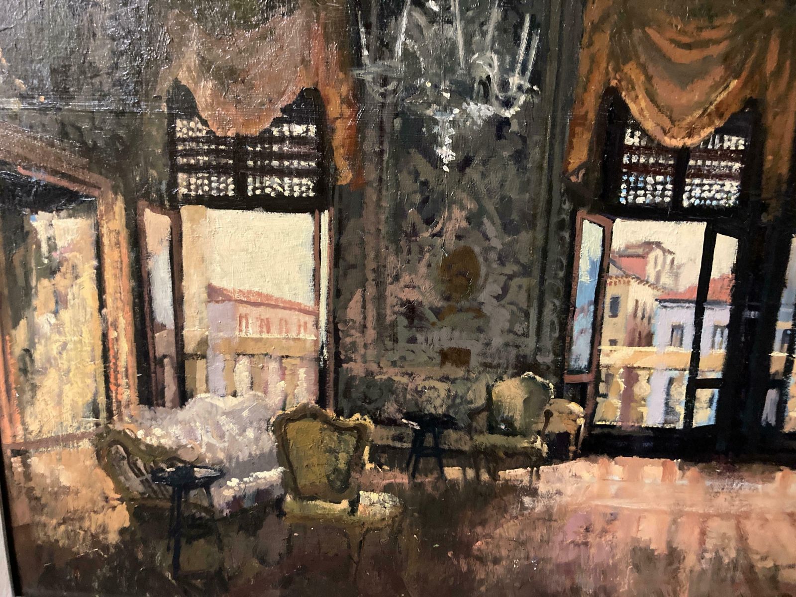 The Salone Grande, Palazzo Barbaro, Afternoon By Peter Kuhfeld (B 1952) photo vintage