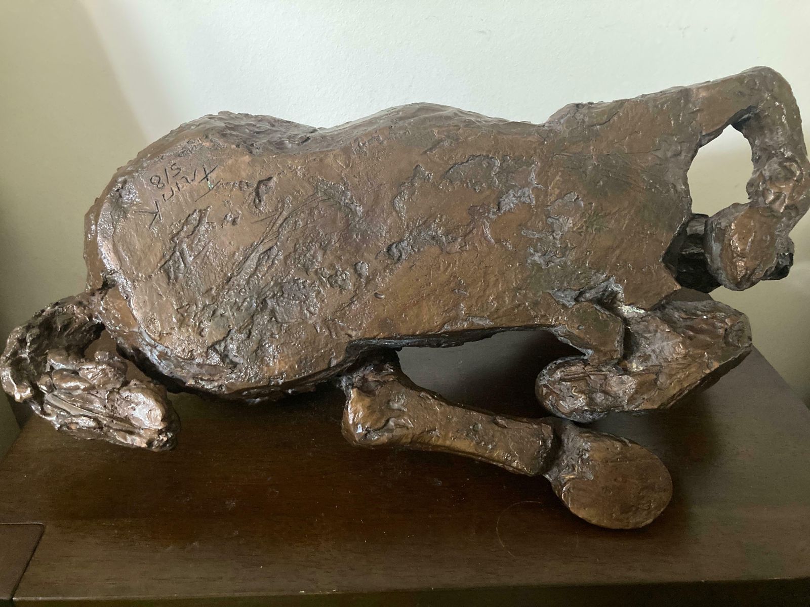 'Horse In The Rain V'  Bronze Sculpture By Elisabeth Frink photo for sale