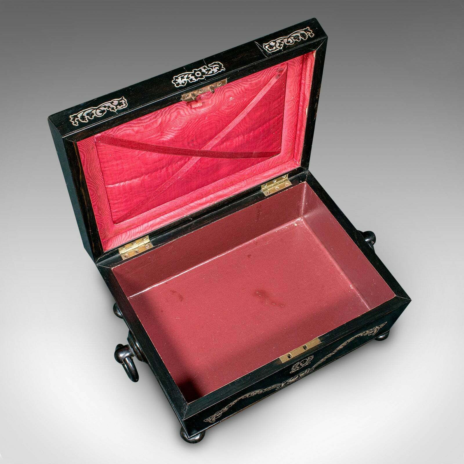 photo furniture Antique Keepsake Box, English, Coromandel, Inlaid Stationery Case, Regency, 1830
