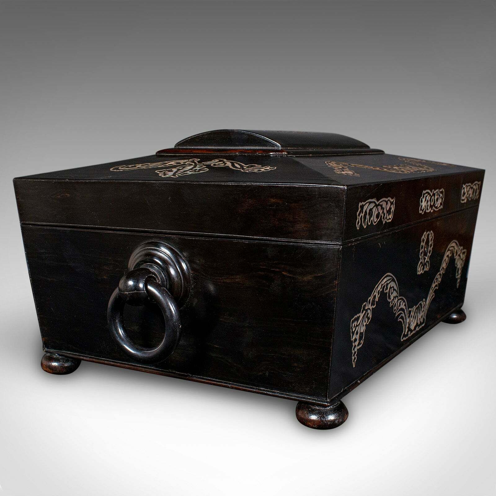 photo for sale Antique Keepsake Box, English, Coromandel, Inlaid Stationery Case, Regency, 1830