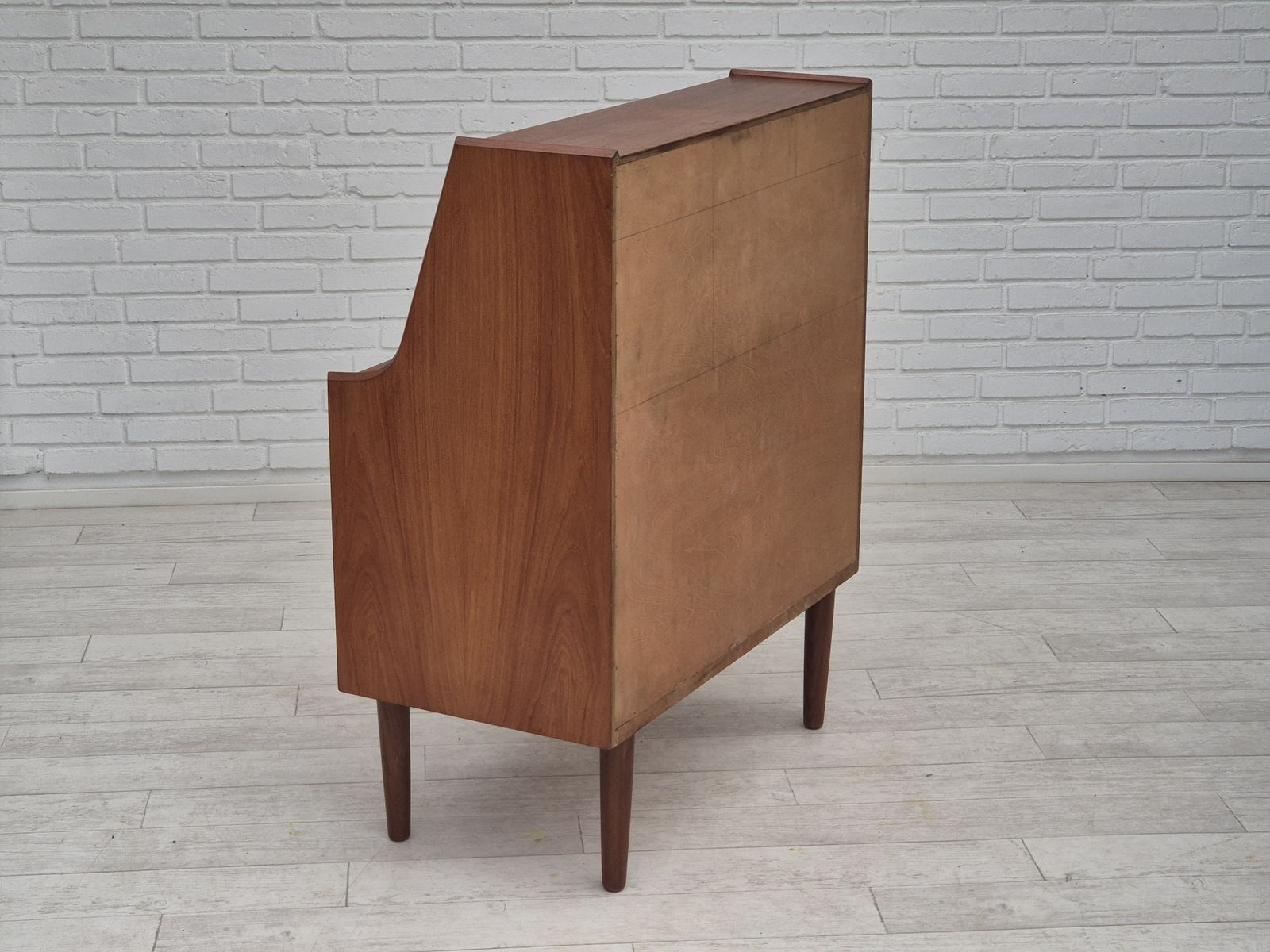 1960s, Danish Chest Of Drawers, Original Condition, Foldable Mirror, Solid Teak Wood. photo Furniture