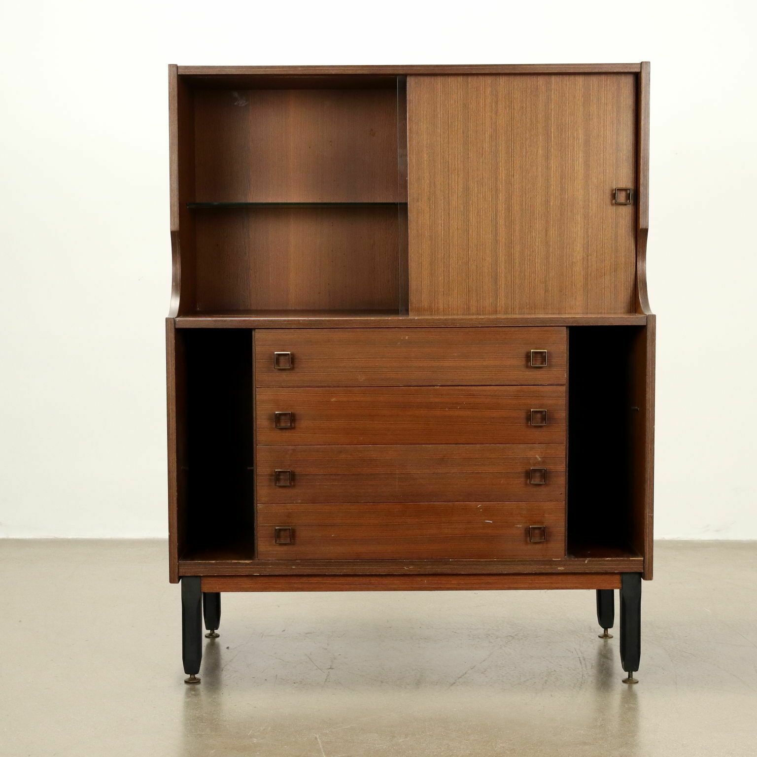 Vintage Cupboard Exotic Wood Veneer Italy 1960s photo 890.0