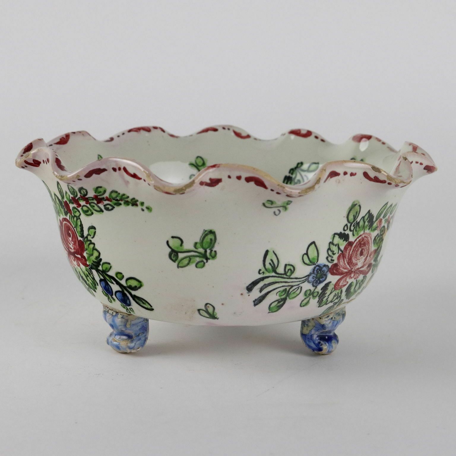 Antique Bowl Majolica Molaroni Man. Pesaro Italy Late XIX Century photo vinterior