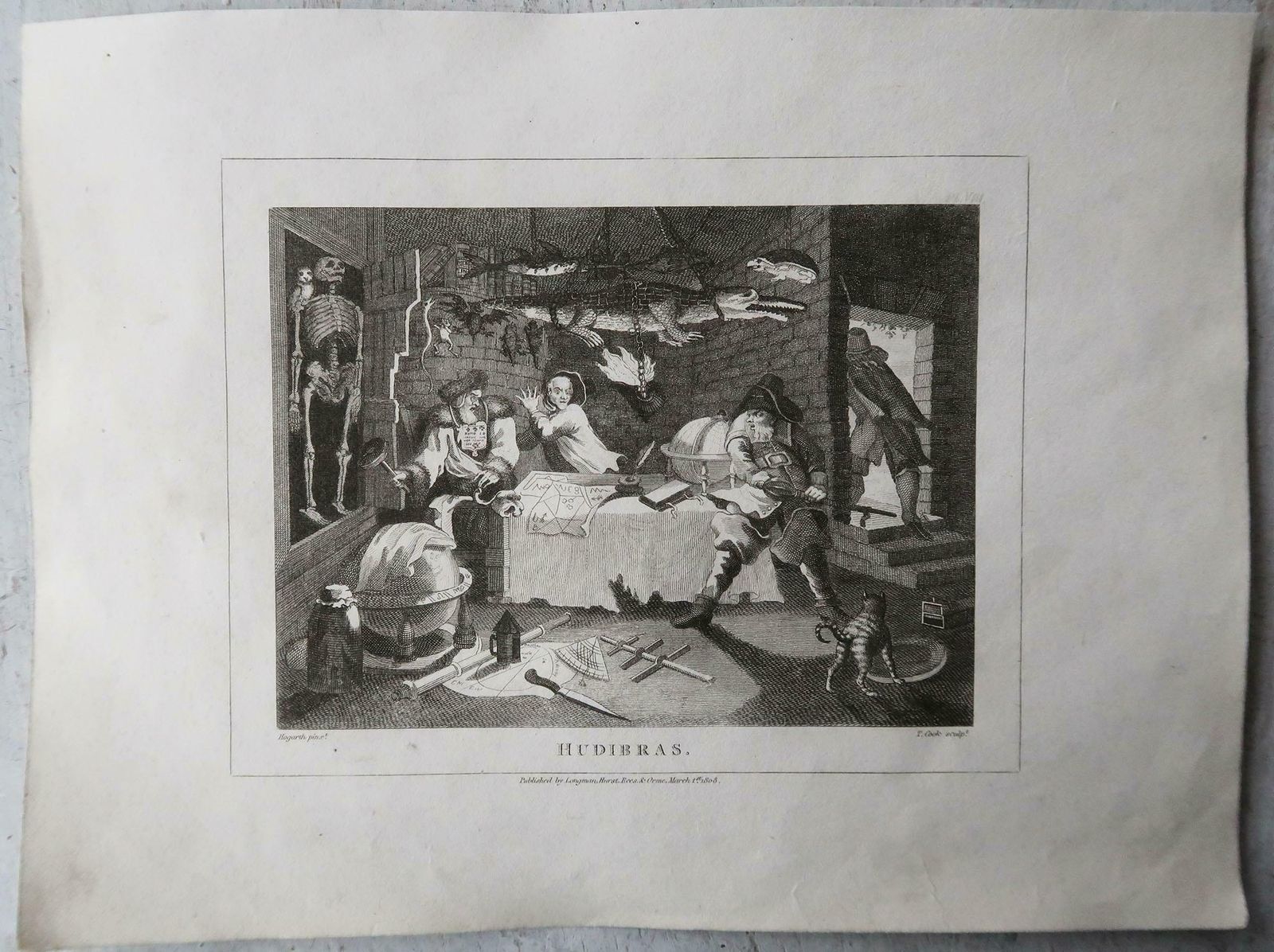 Set Of 10 Original Antique Prints After William Hogarth, " Hubidras " 1807 photo furniture