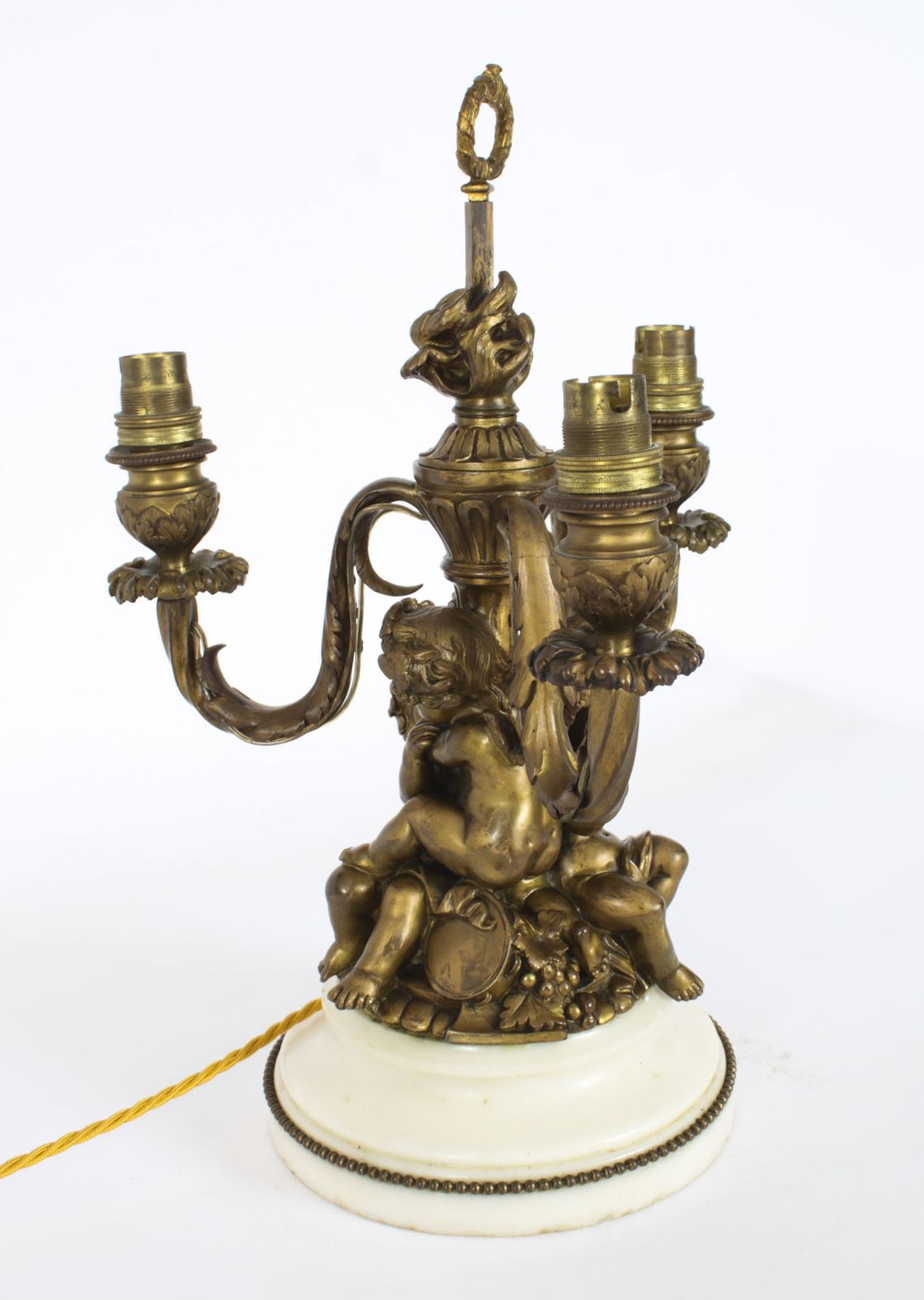 Home Decor Antique French Ormolu Cherub Table Lamp Louis Revival Circa 1870 photo