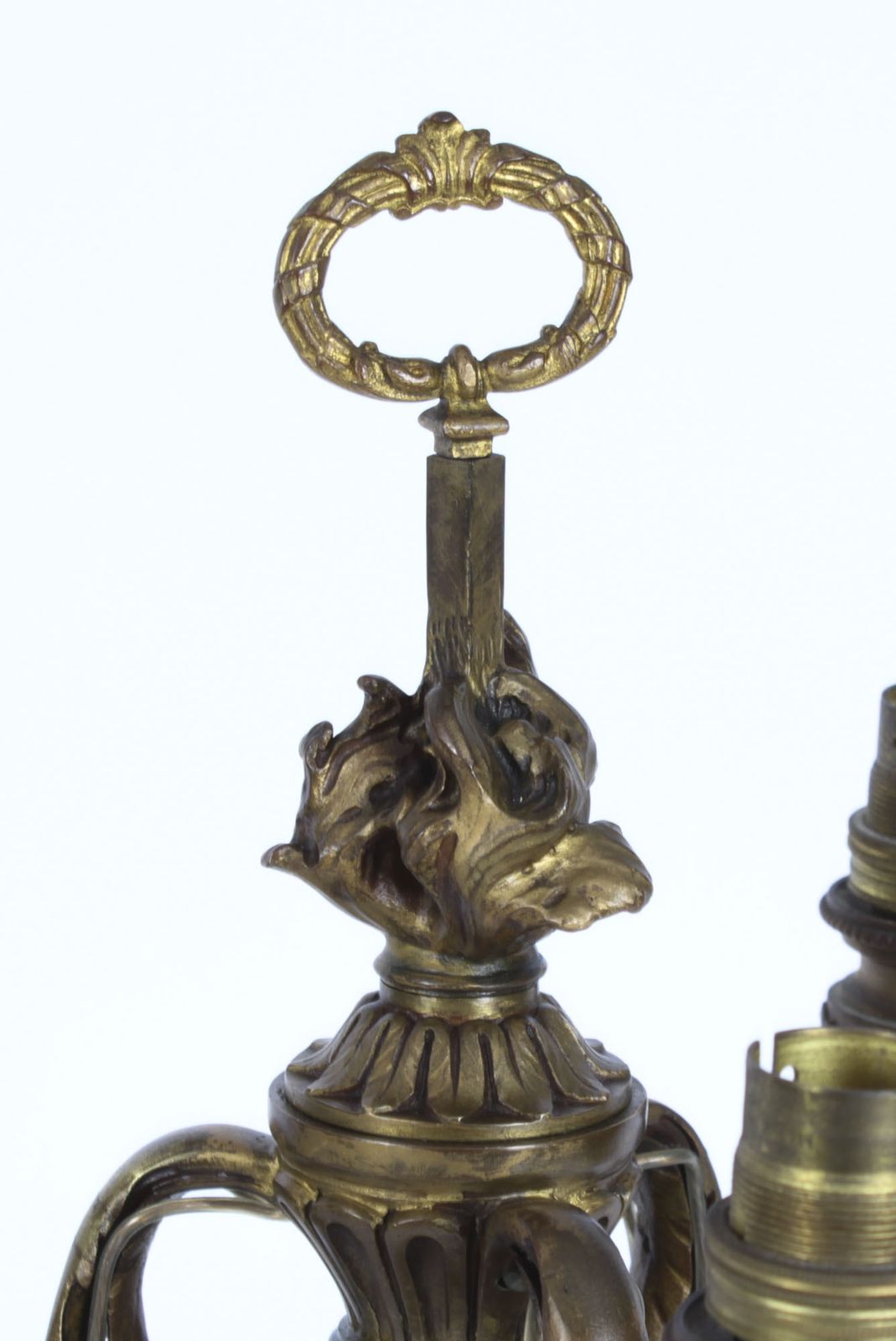 photo vinterior Antique French Ormolu Cherub Table Lamp Louis Revival Circa 1870