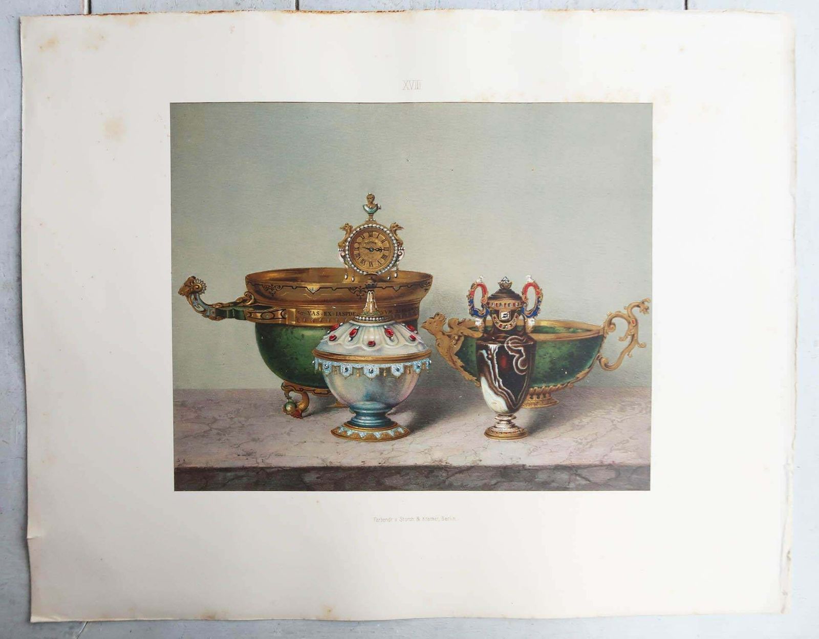 Set Of 8 Large Antique Prints Of European Renaissance Art Treasures. 1862 photo furniture