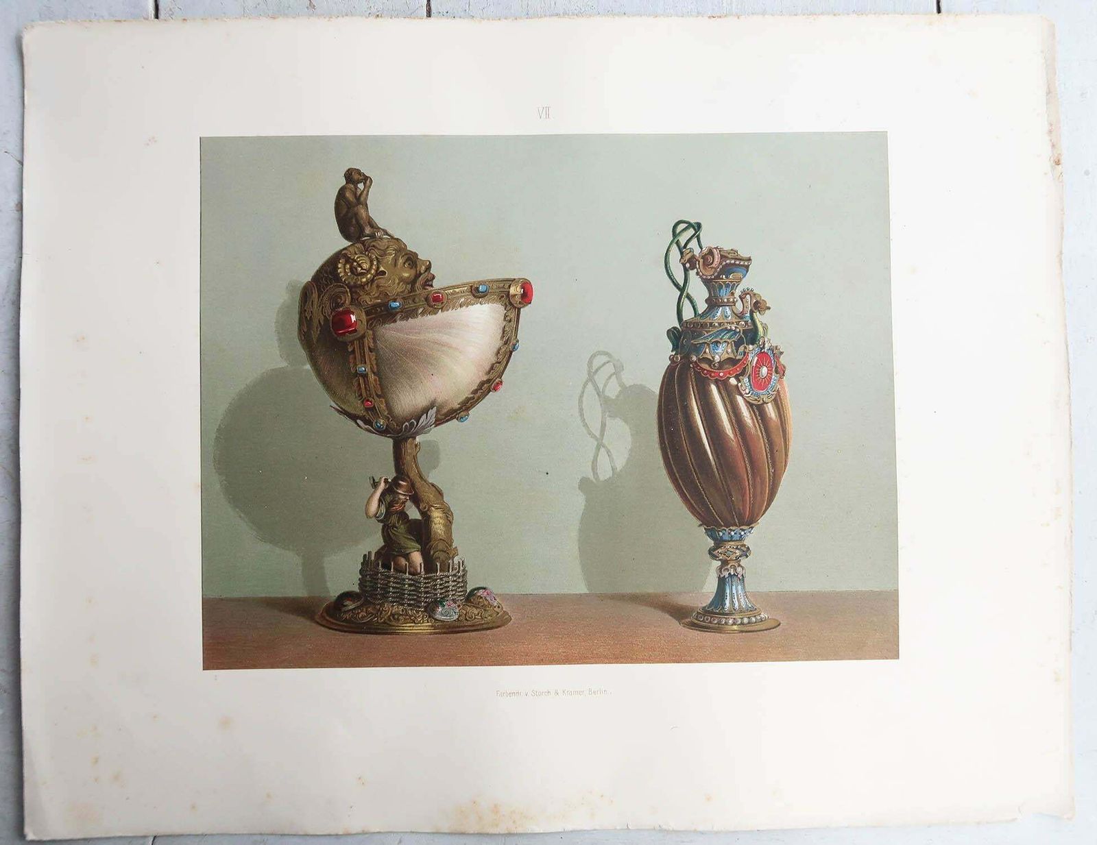 Set Of 8 Large Antique Prints Of European Renaissance Art Treasures. 1862 photo Art