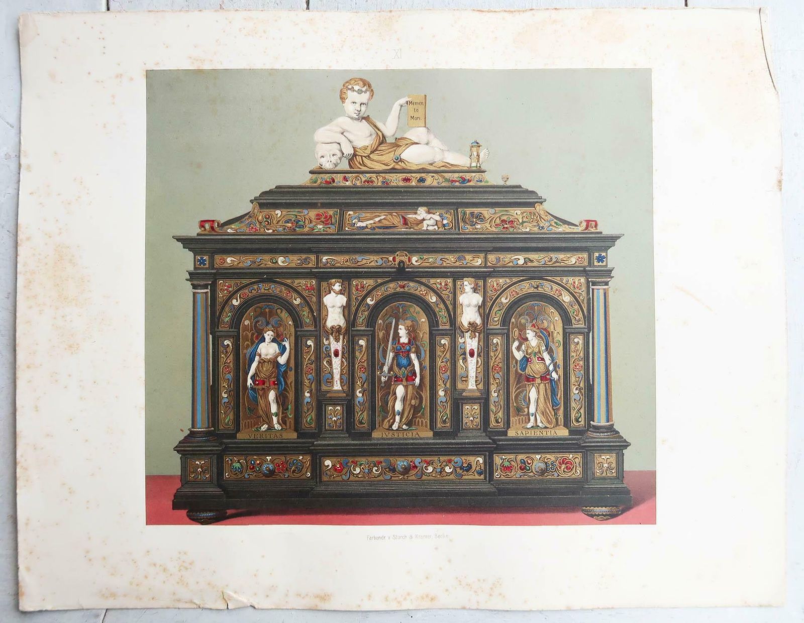 Set Of 8 Large Antique Prints Of European Renaissance Art Treasures. 1862 photo vinterior