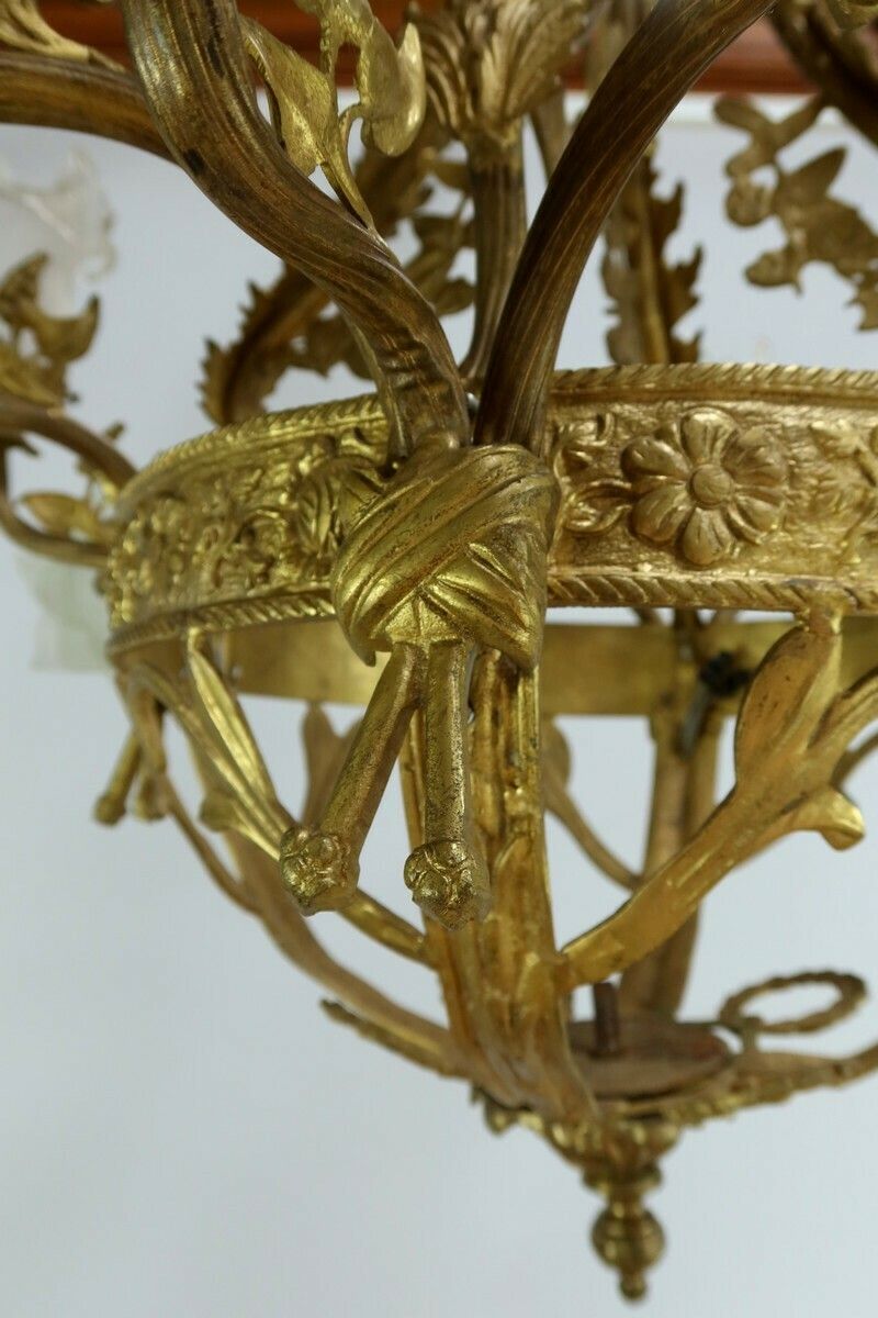 Lighting Chandelier With 12 Lights In Gilt Bronze, Napoleon III Style – Late 19th Century photo