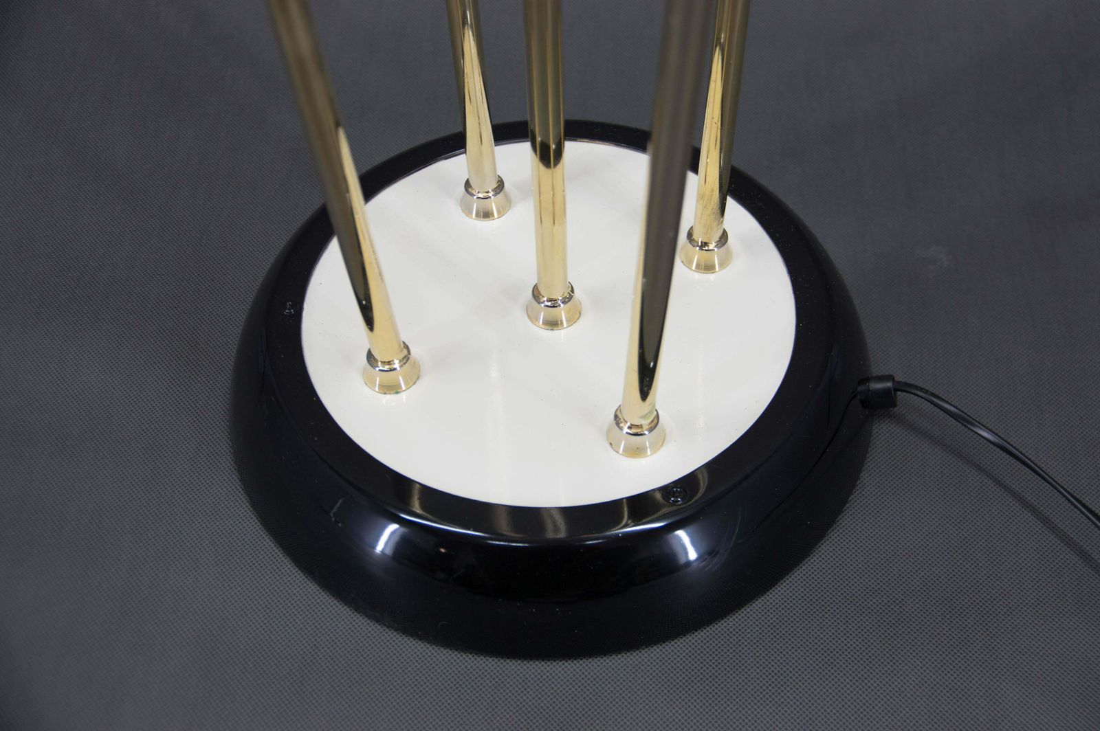 Mid Century Modern Reed Floor Lamp Murano Glass Metal By Mazzega, Italy, 1970s photo vinterior