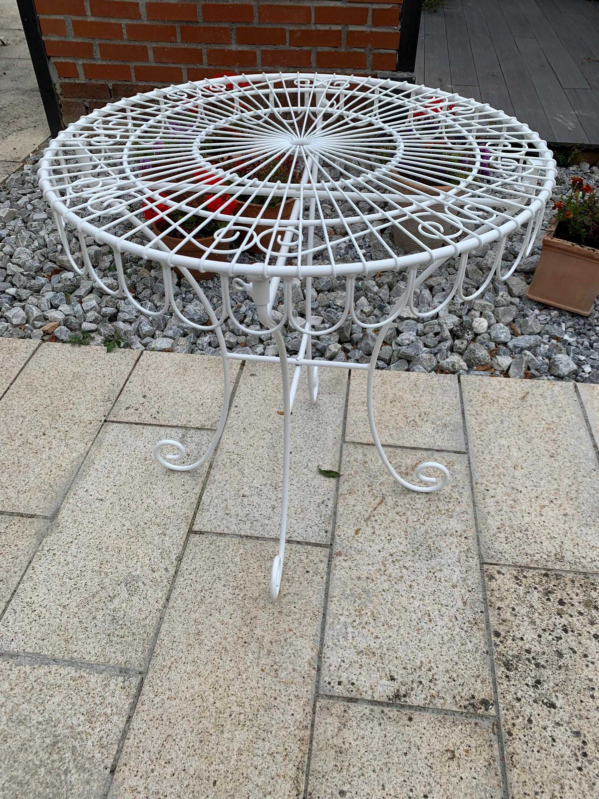Antique Wire Work Circular Garden Table