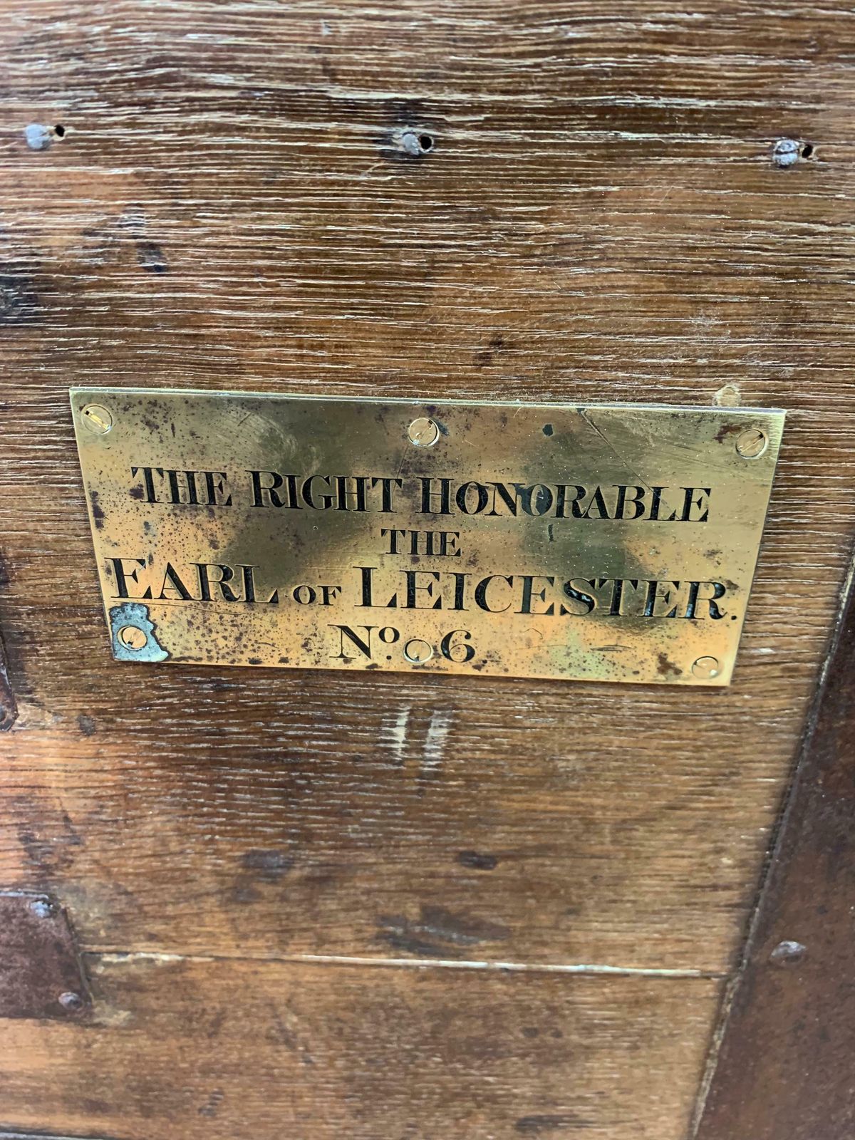 Antique Iron Bound Teak Trunk Formerly The Property Of Rt. Hon. Earl Of Leicester photo vinterior