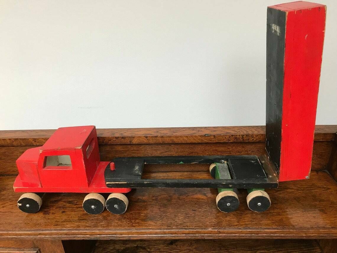Folk Art Shed Made Toy Articulated Tipper Truck From Belgium photo furniture