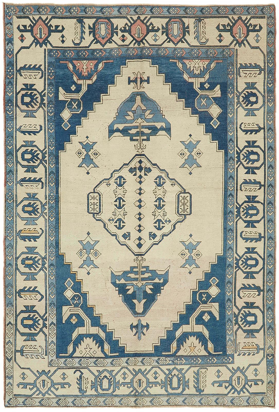 Handmade Turkish Vintage Large Area Rug 240 Cm X 357 Cm