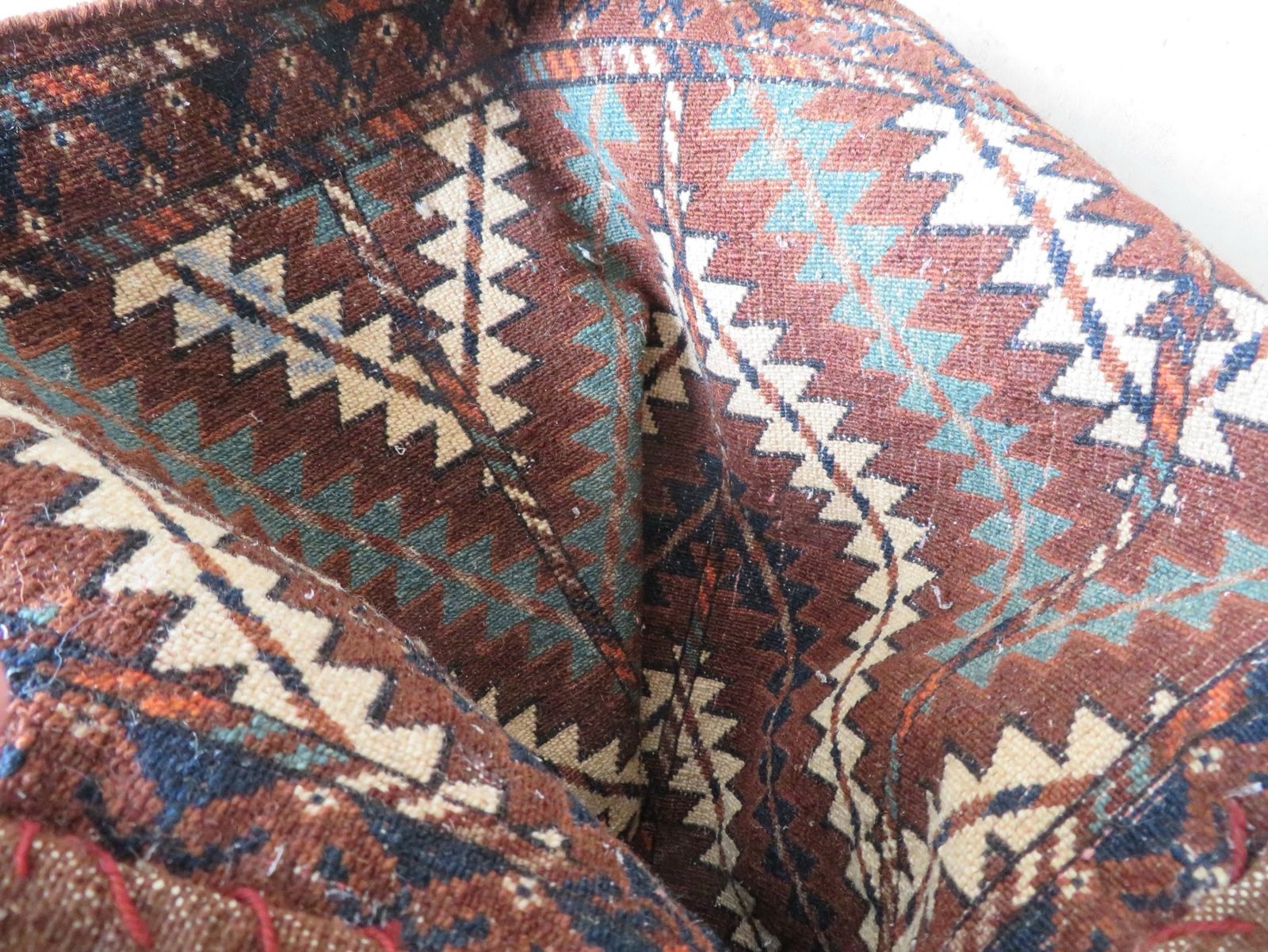 Scarce Antique Yomut Turkmen Uk Ok Bash (Tent Pole Bag), Turkmenistan, Central Asia.Circa 1900. photo vintage