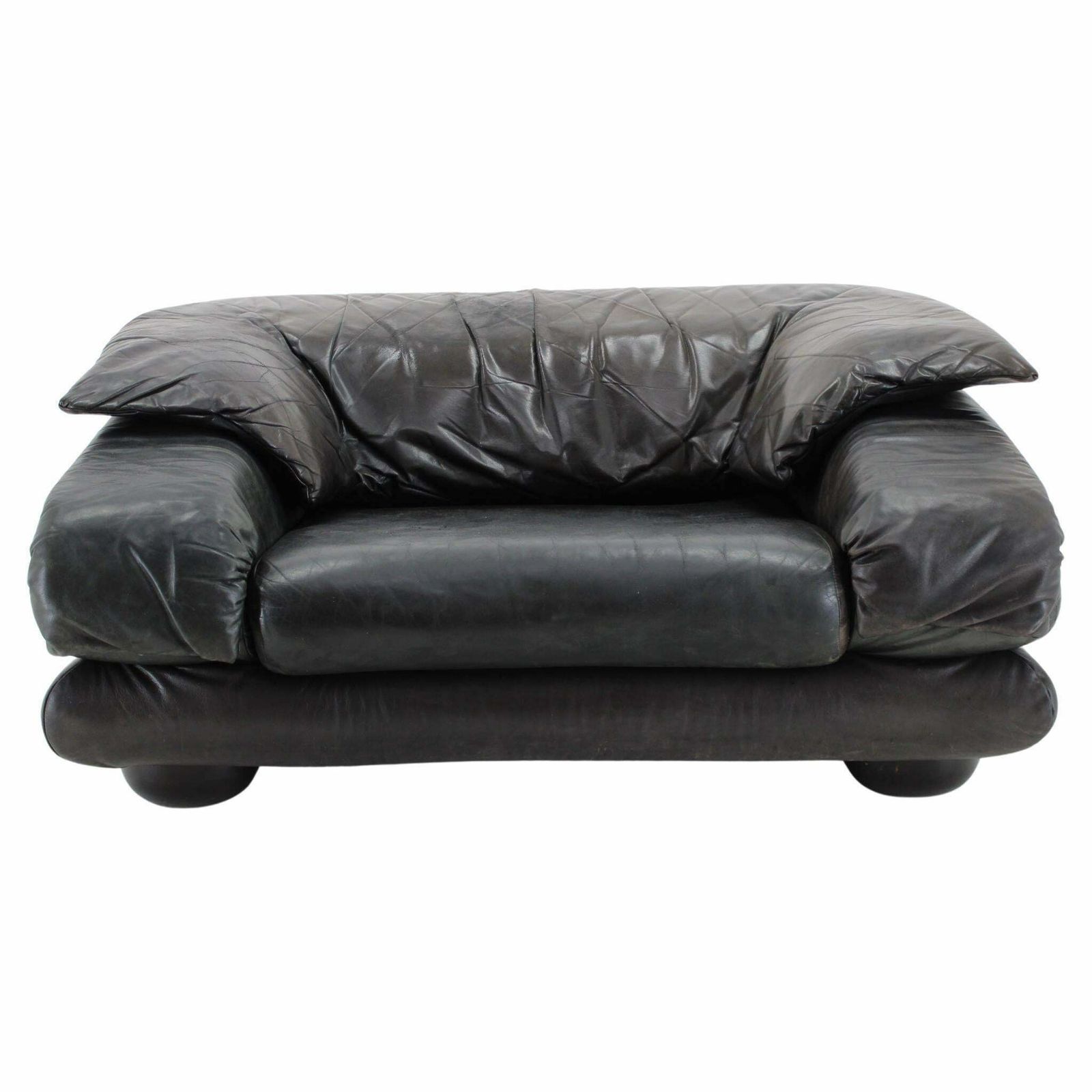 1970s Wiener Werkstätte Brutalist Letaher Adjustable Armchair