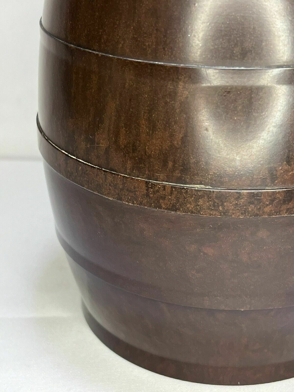 Vintage 1940s Airtite Velos Bumper Barrel Brown Bakelite Tobacco Jar With Lid photo vinterior