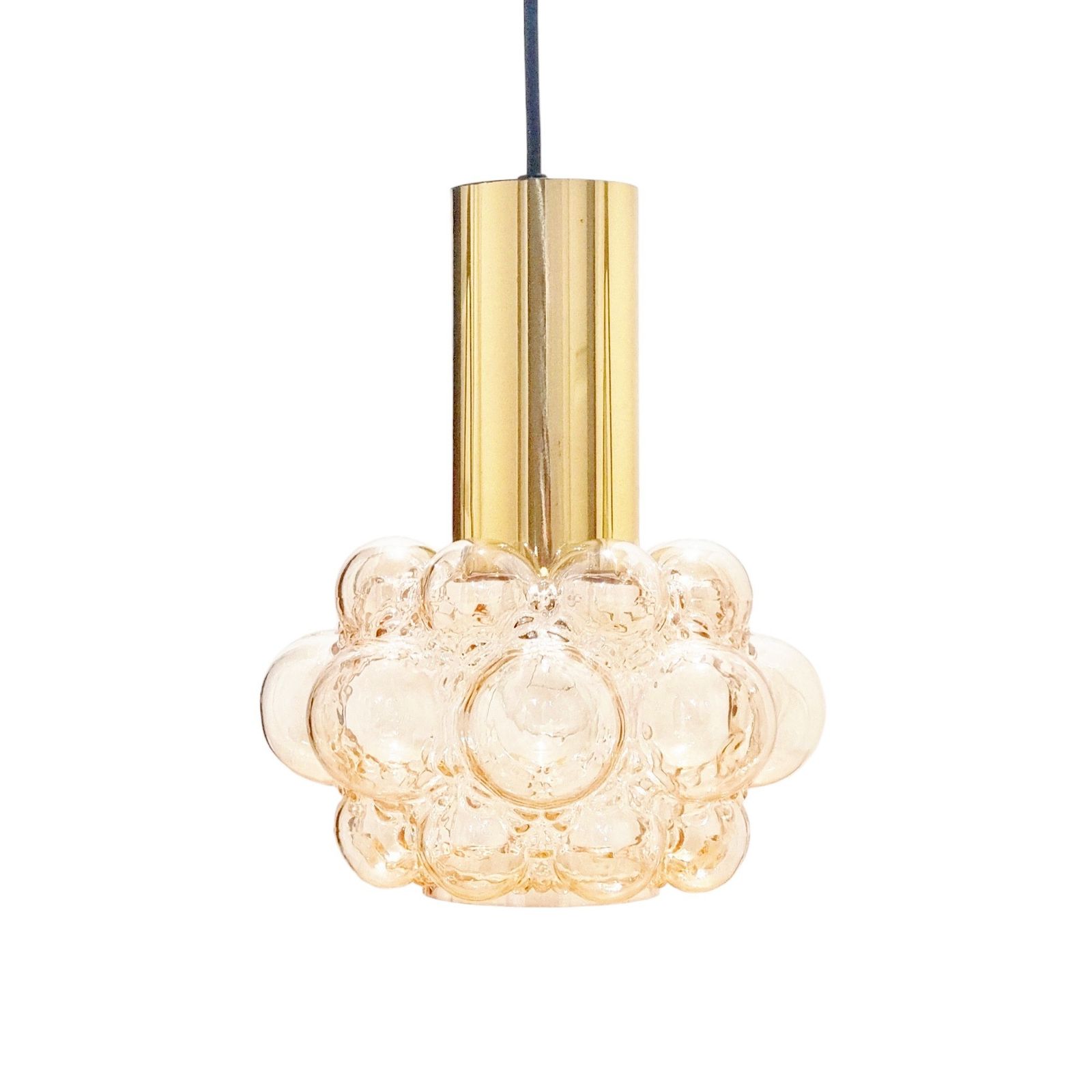 1 Of 2 Mid Century Modern Amber Bubble Glass Ceiling Light By Helena Tynell For Limburg, Germany, 1960s photo furniture