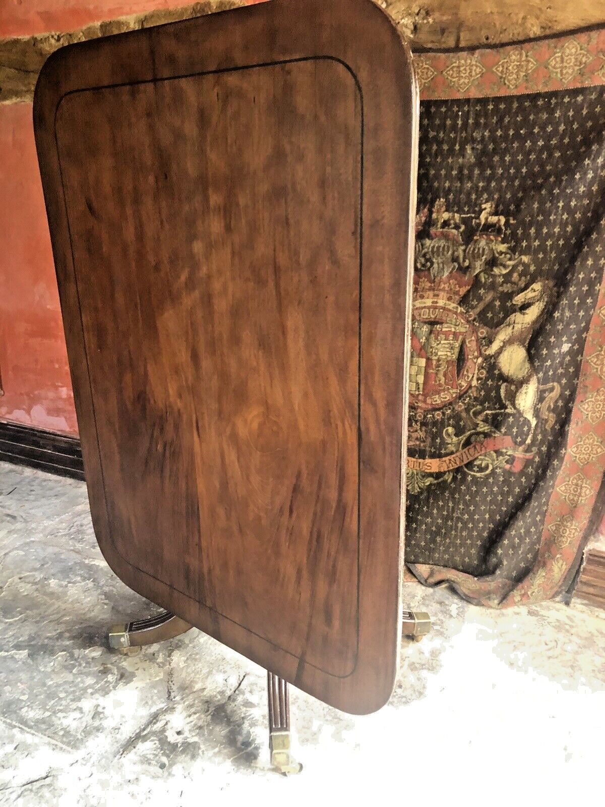 Antique Mahogany English Georgian Period Tilt Top  Breakfast Dining Table C 1820 photo for sale