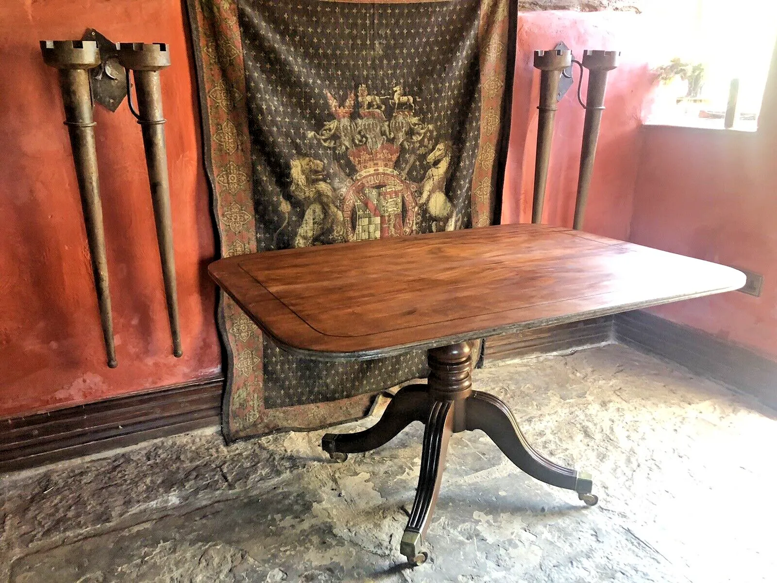 Antique Mahogany English Georgian Period Tilt Top  Breakfast Dining Table C 1820 photo buy