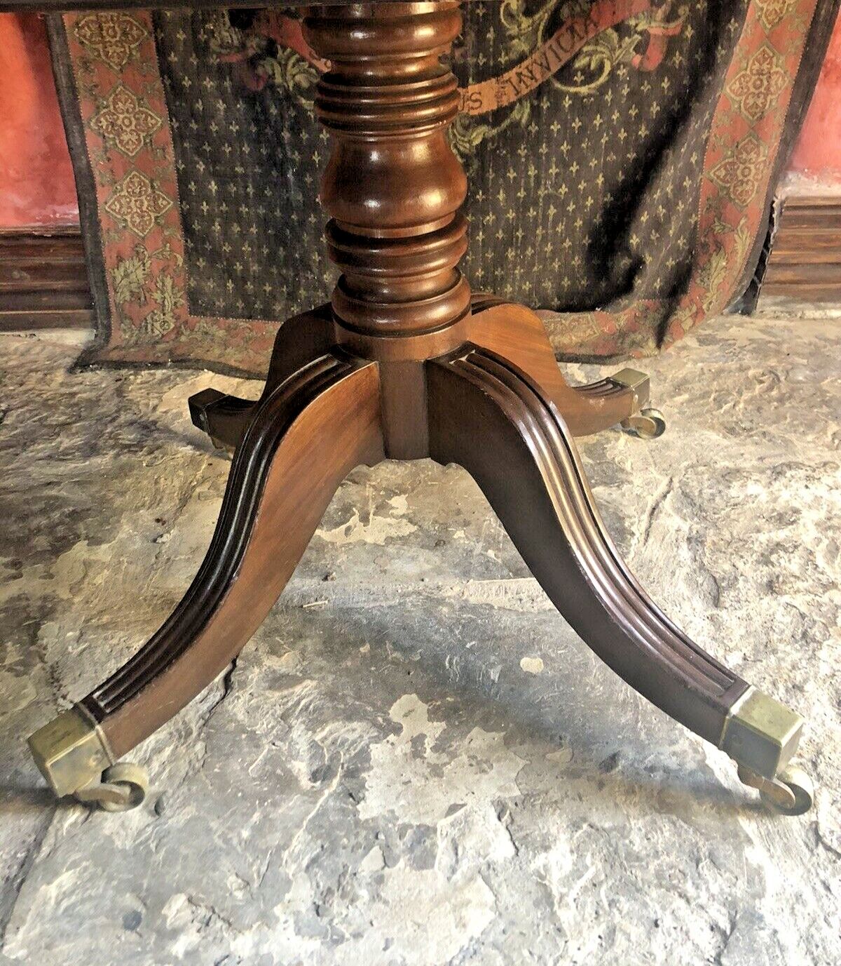 photo for sale Antique Mahogany English Georgian Period Tilt Top  Breakfast Dining Table C 1820