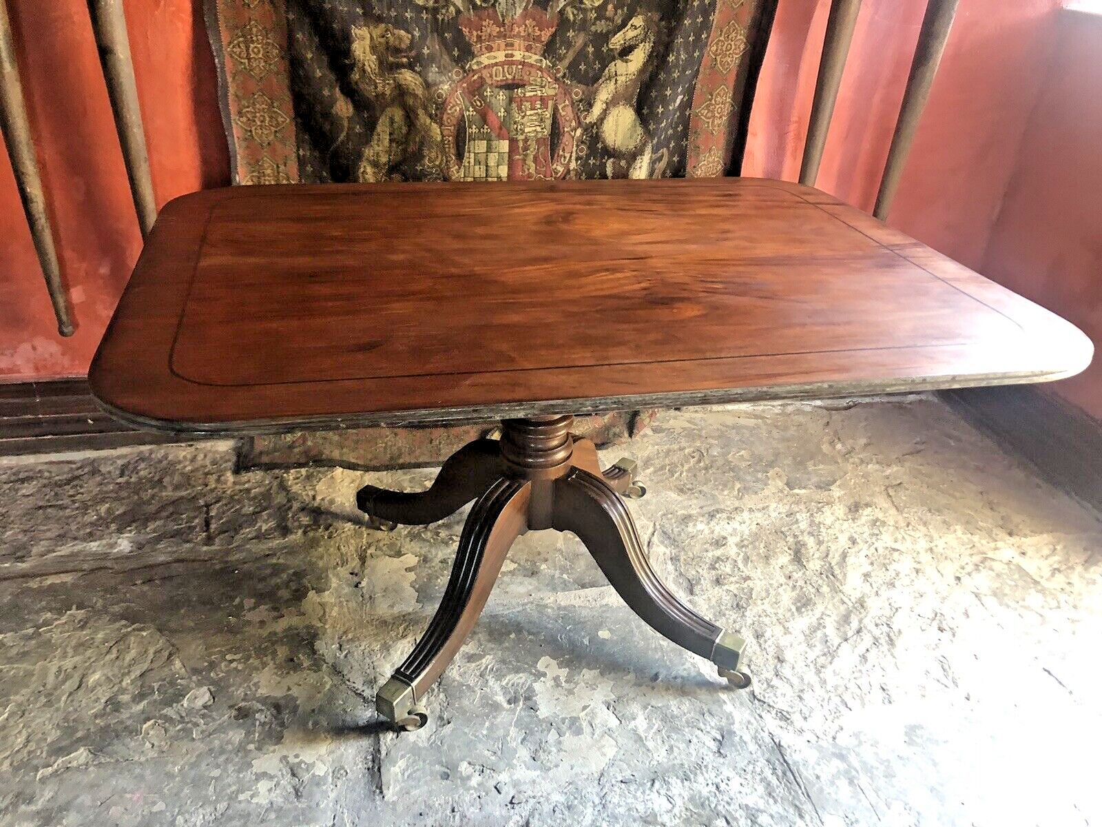 Furniture Antique Mahogany English Georgian Period Tilt Top  Breakfast Dining Table C 1820 photo